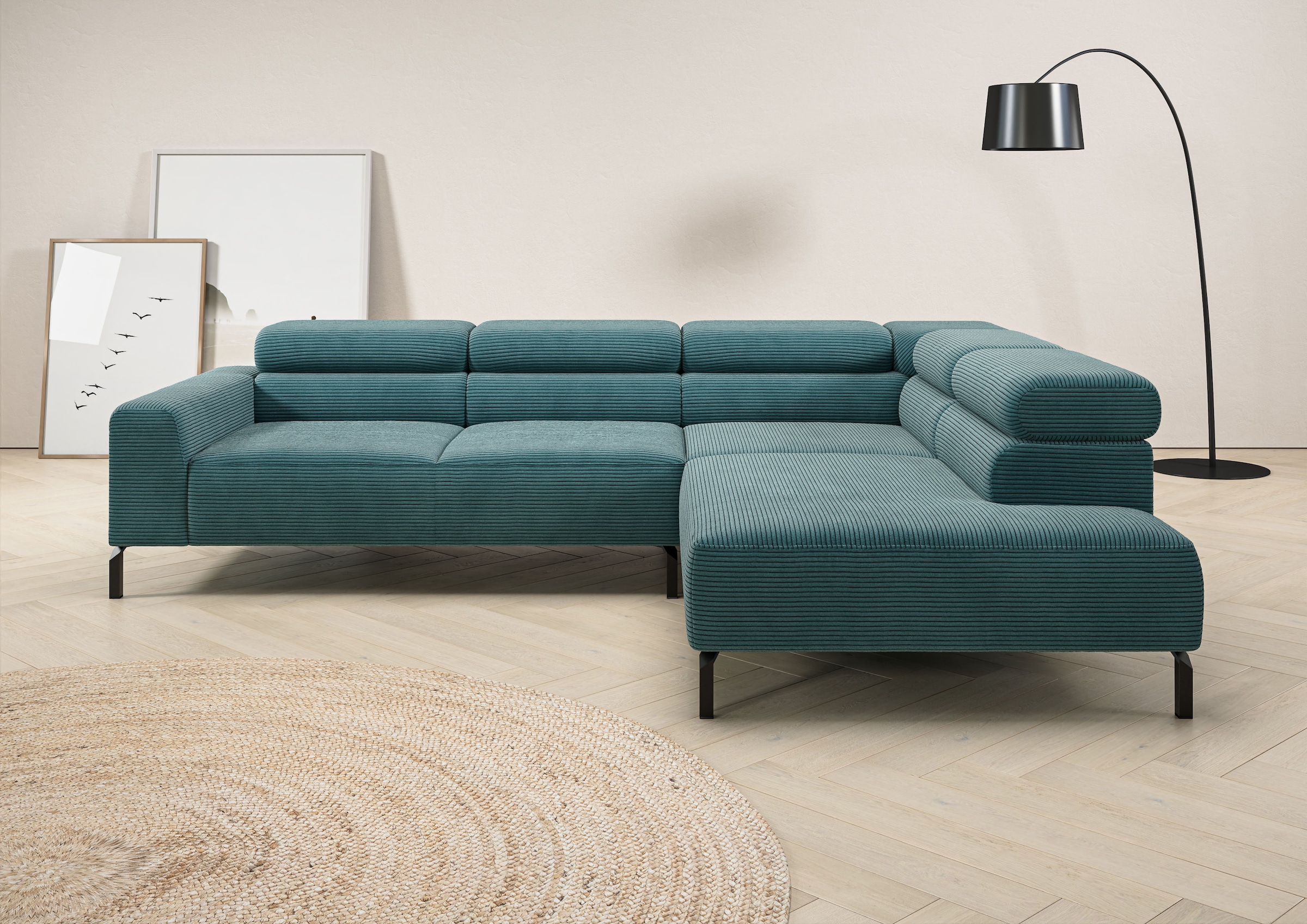 Places of Style Ecksofa "Antonelli, L-Form, inkl. Kopfteilverstellung, Brei günstig online kaufen