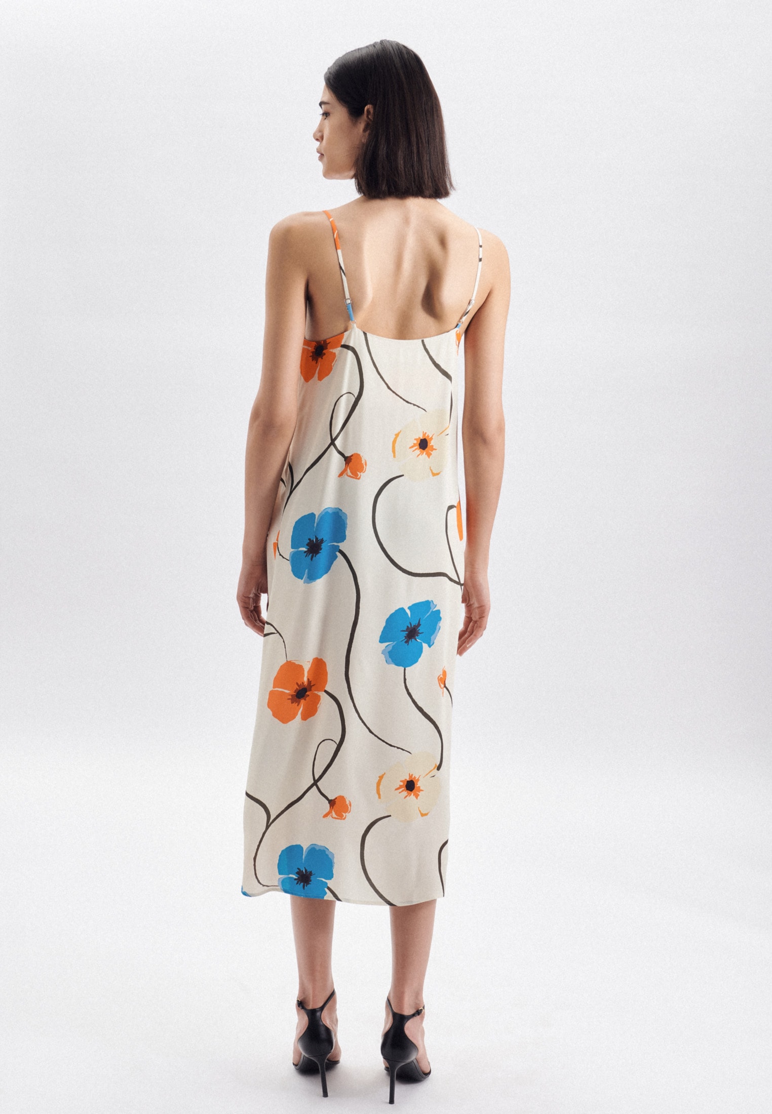 seidensticker Sommerkleid »Schwarze Rose«, Ohne Arm V-Neck Floral