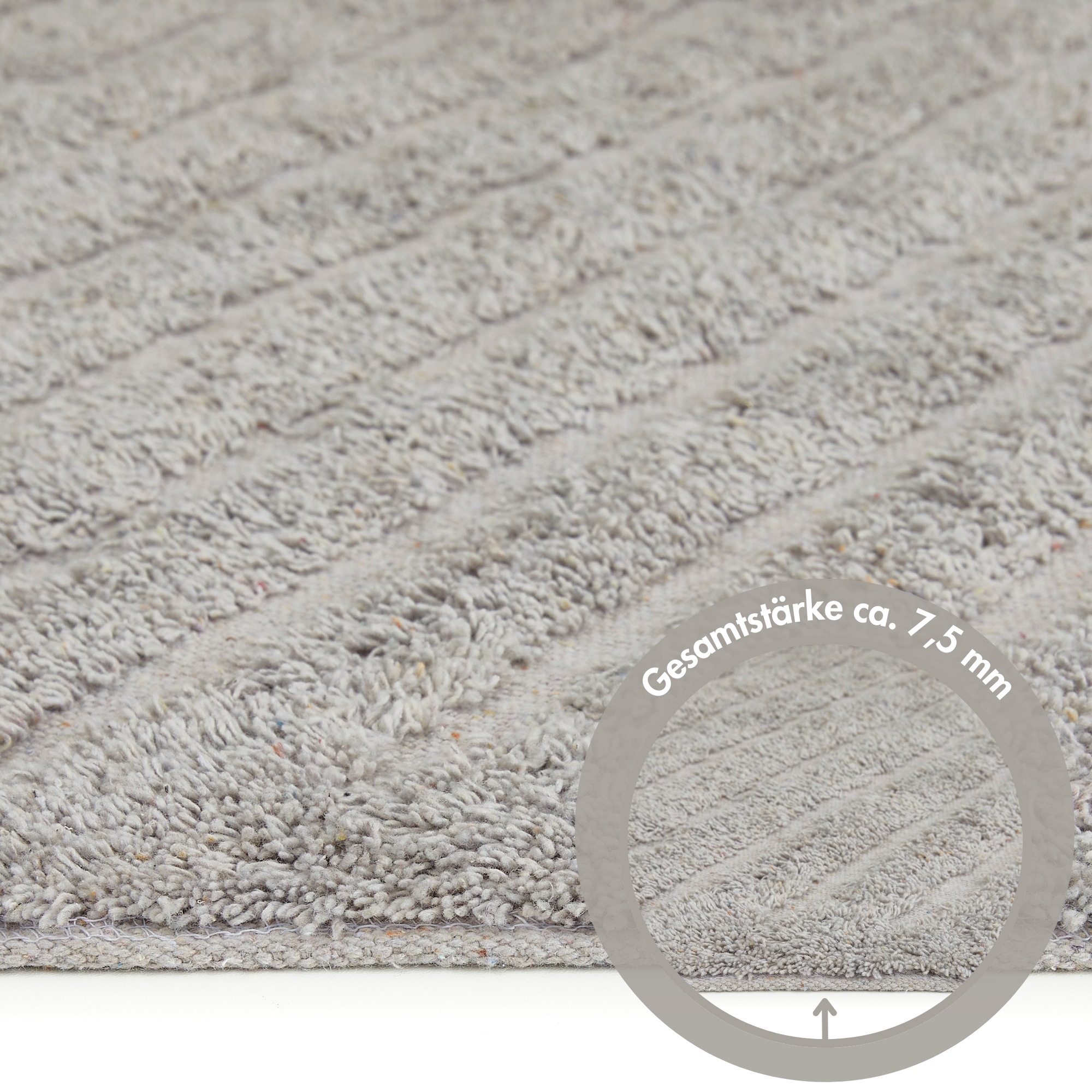 Andiamo Badematte »Havanna, 50x80 cm«, fußbodenheizungsgeeignet-schnell trocknend, Badteppich, Uni Farben, Hoch-Tief Effekt, verschiedene Designs