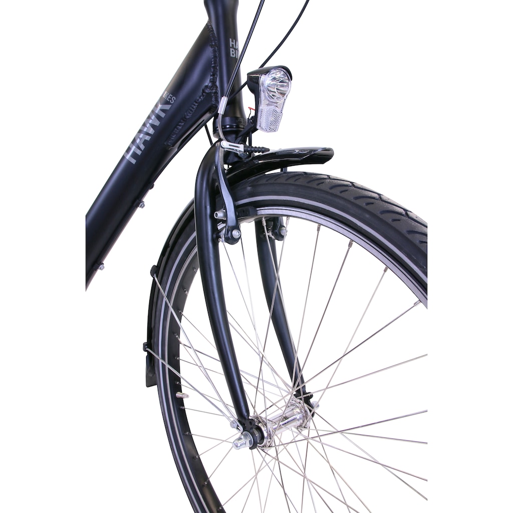 HAWK Bikes Cityrad »HAWK City Comfort Premium Black«, 3 Gang, Shimano, Nexus Schaltwerk