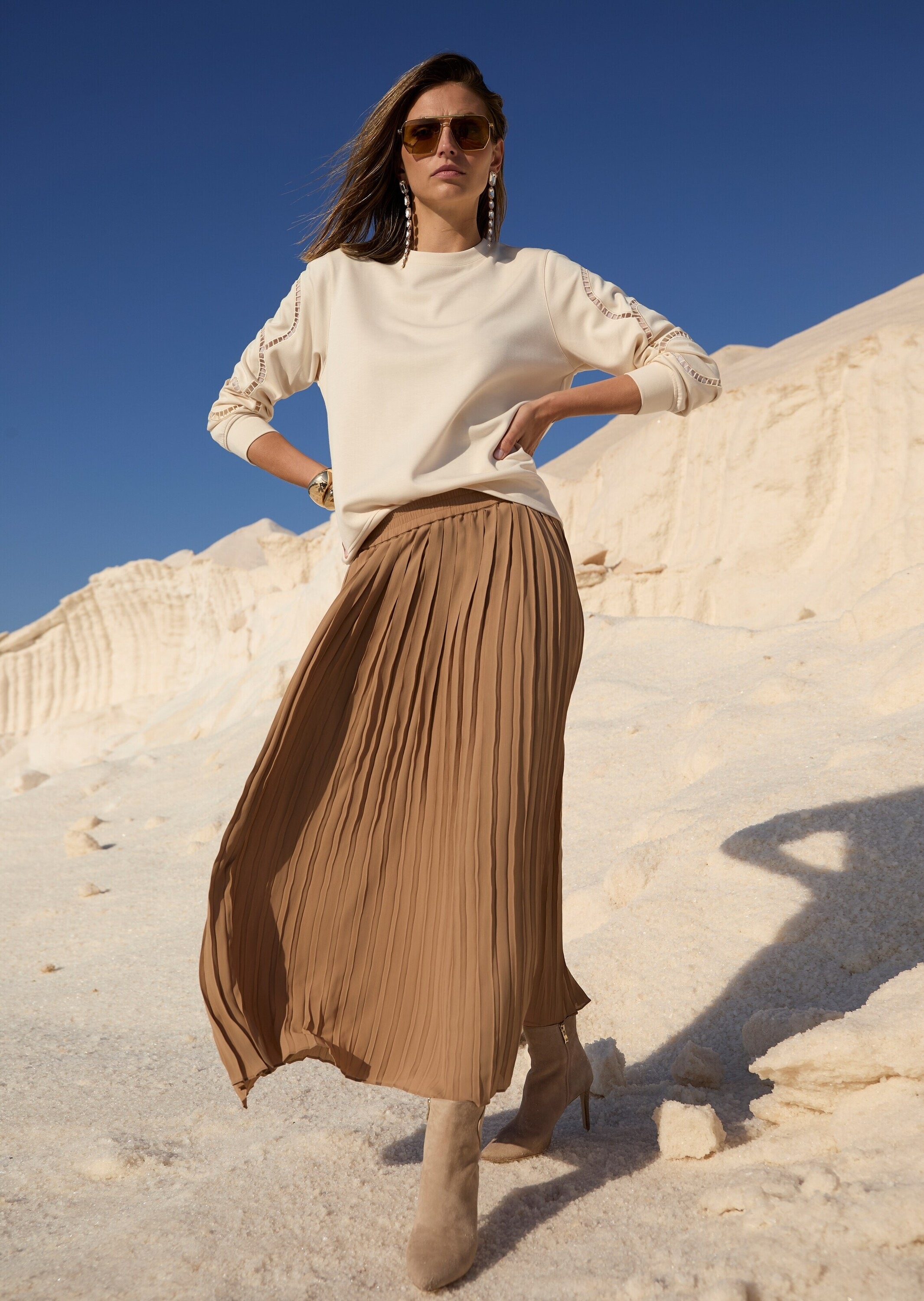 MADELEINE Langarmshirt »Sweatshirt Langarm-Oberteil mit Mesh-Details«