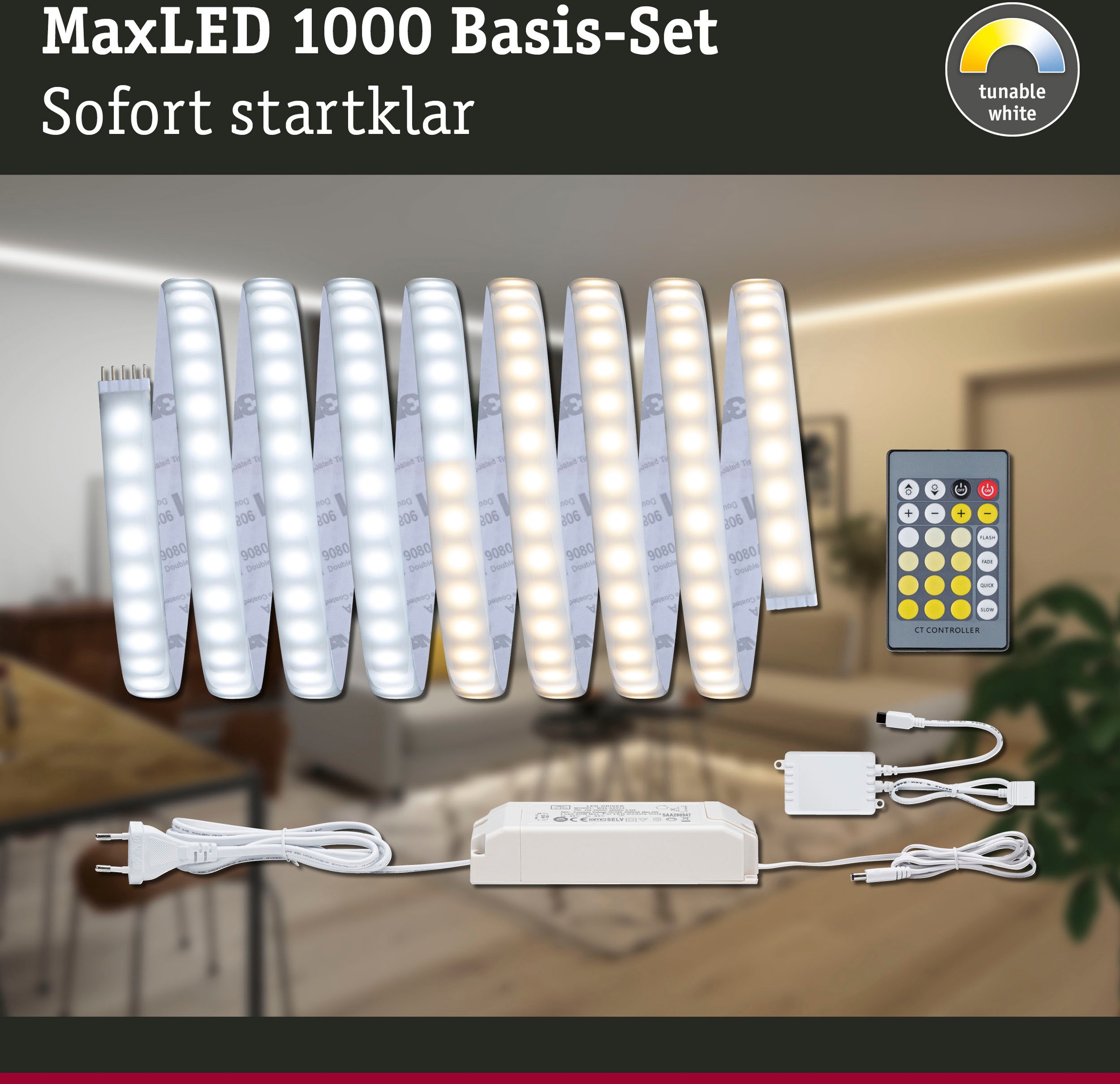 1 Cover Paulmann LED-Streifen 3m 2700-6500K | bestellen Basisset »MaxLED 60VA«, 32W IP44 230/24V BAUR 1000 Tunable White St.-flammig,
