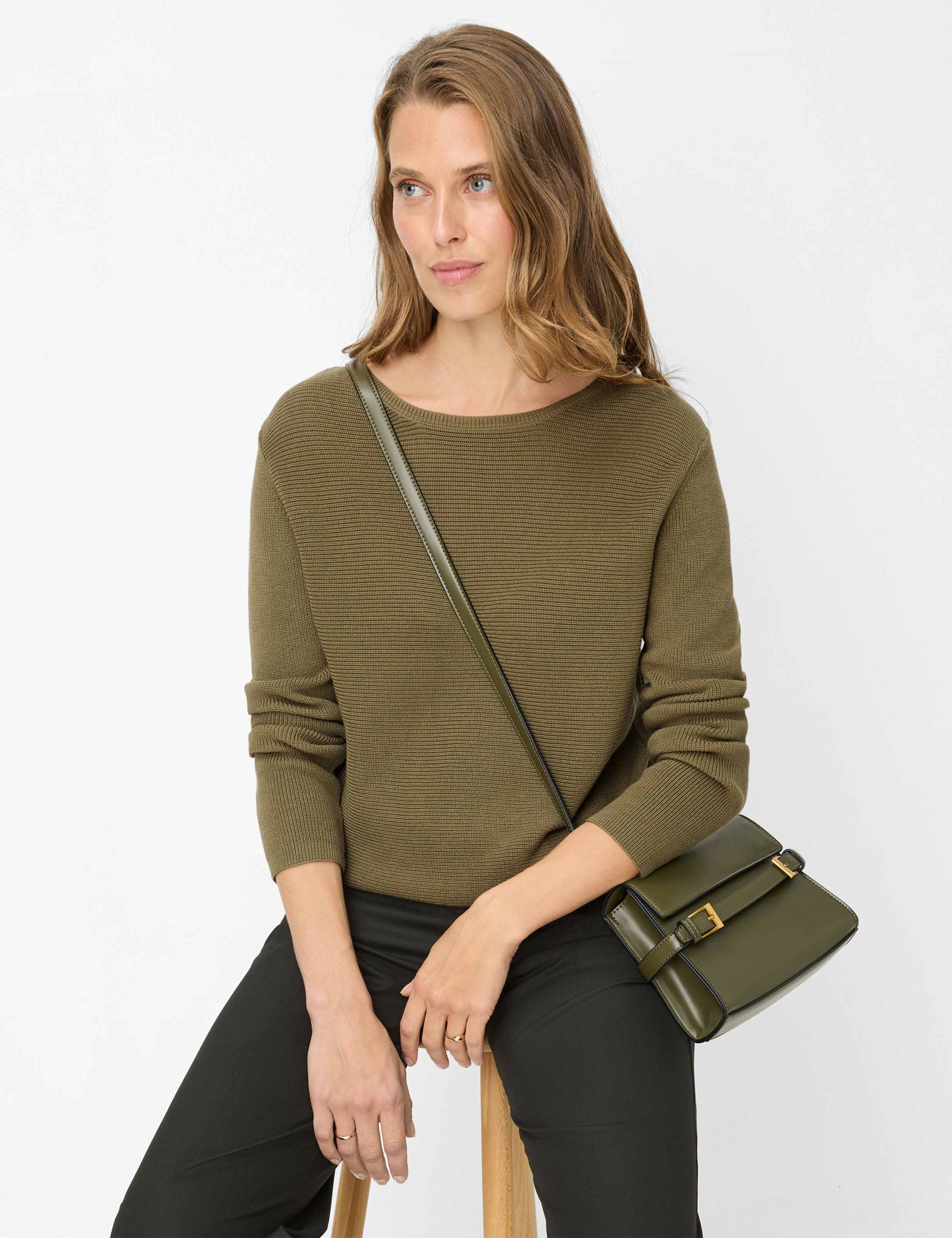 BRAX LESLEY Women's Knit Sweater Khaki 46 3