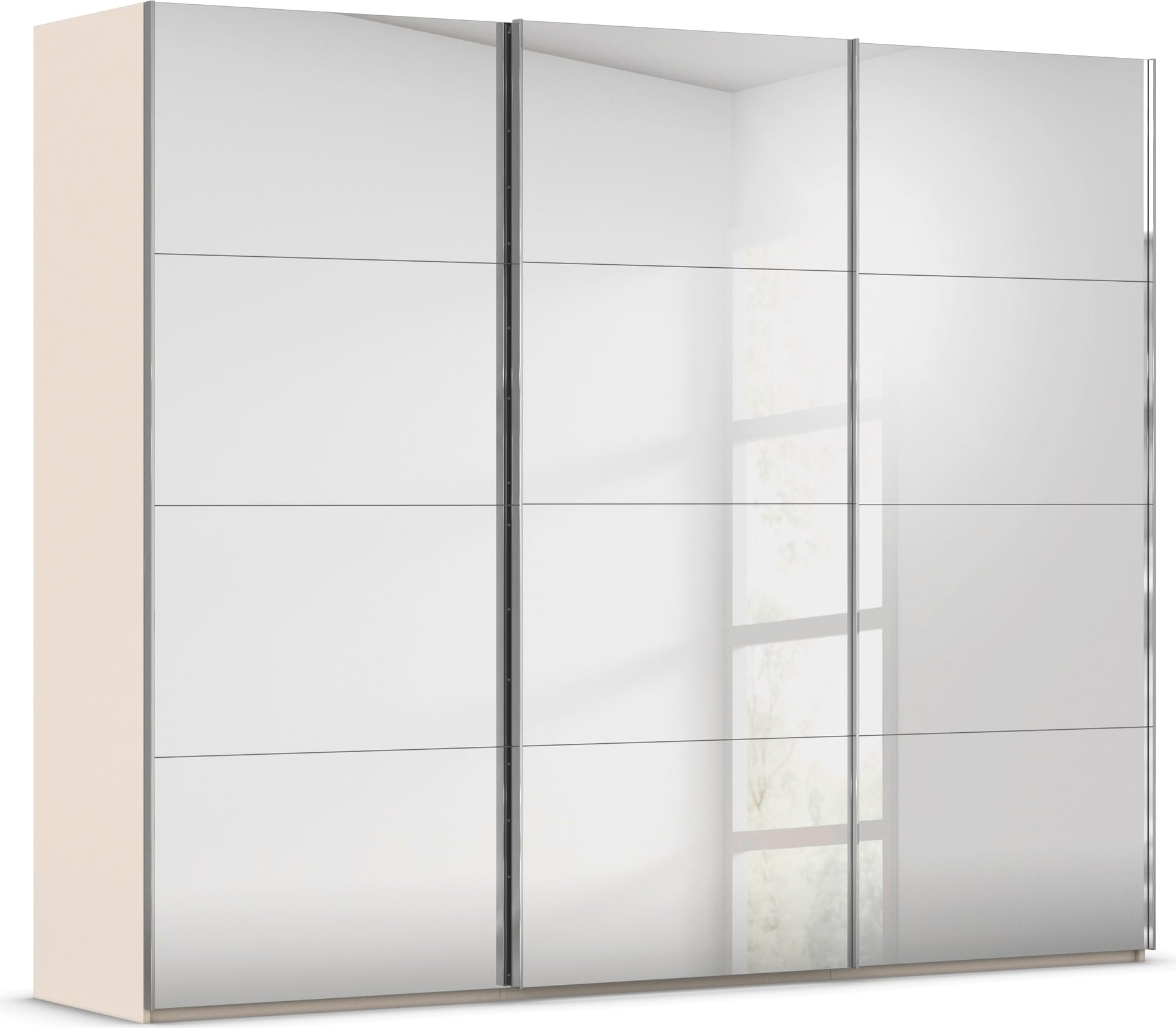 rauch 1100000002199 "Kleiderschrank Schrank Garderobe Schlafzimmerschrank SCALE-FYRA" edle viergeteilte Türen, Spiegelfront und viele Farben MADE IN GERMANY