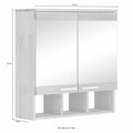 Home affaire Spiegelschrank »Josie«, Breite 60 cm, aus Massivholz, verstellbarer Einlegeboden, Metallgriffe