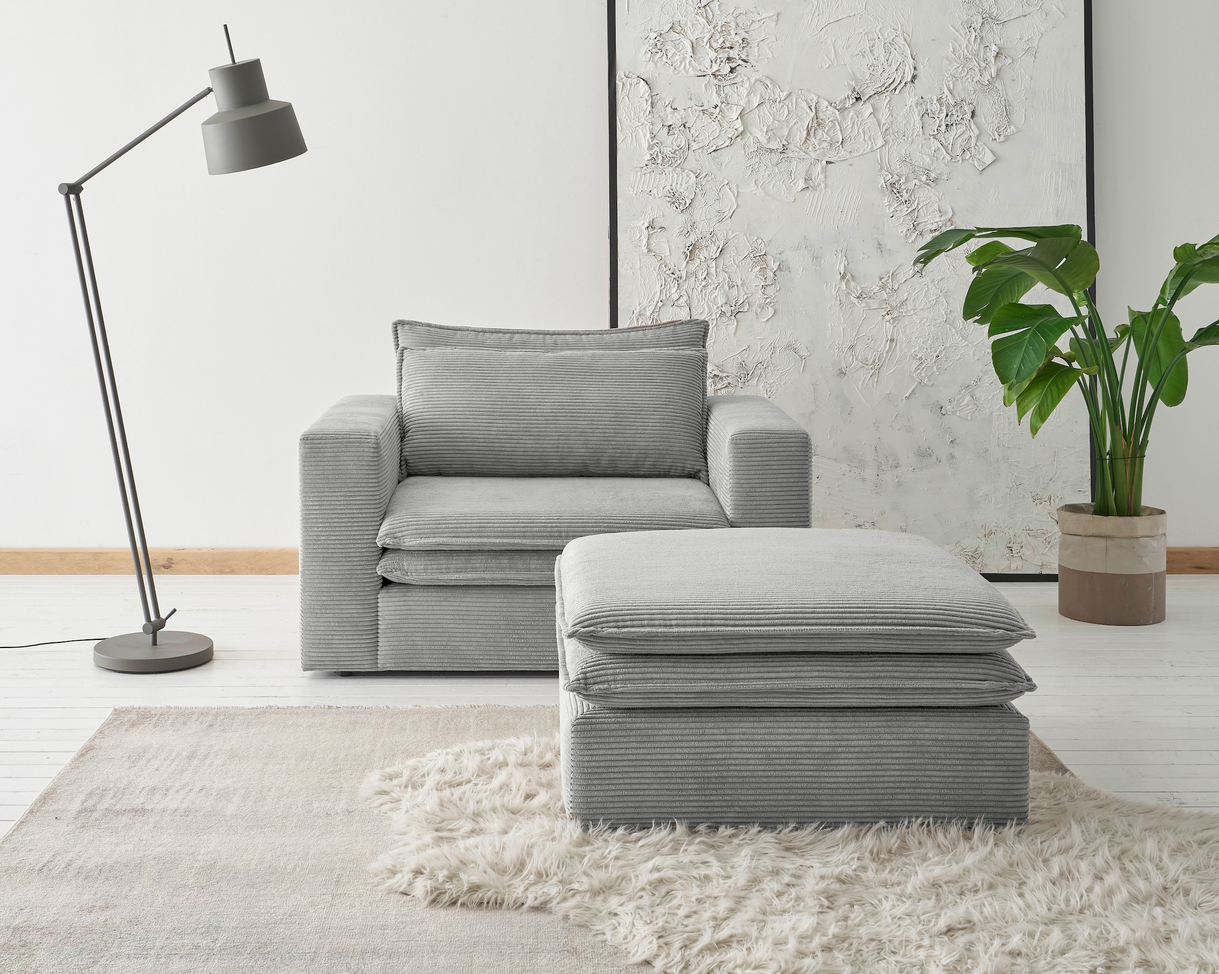 Home affaire Sitzgruppe "PIAGGE" 2 Stk. tlg. Hochwertiger Cord, Loveseat un günstig online kaufen
