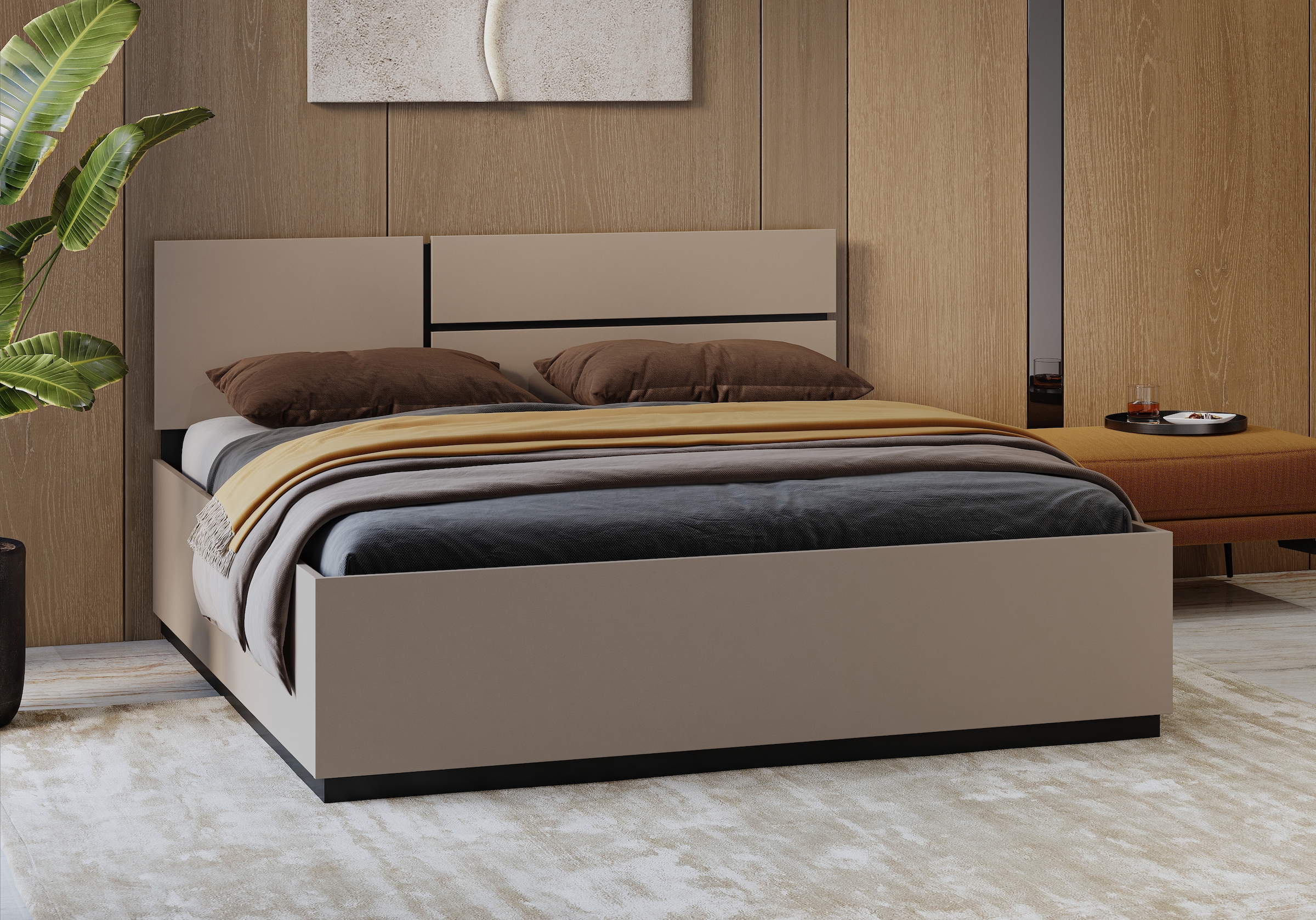 Home affaire Bettgestell "Cross, moderner Bettrahmen", Doppelbett in zwei G günstig online kaufen