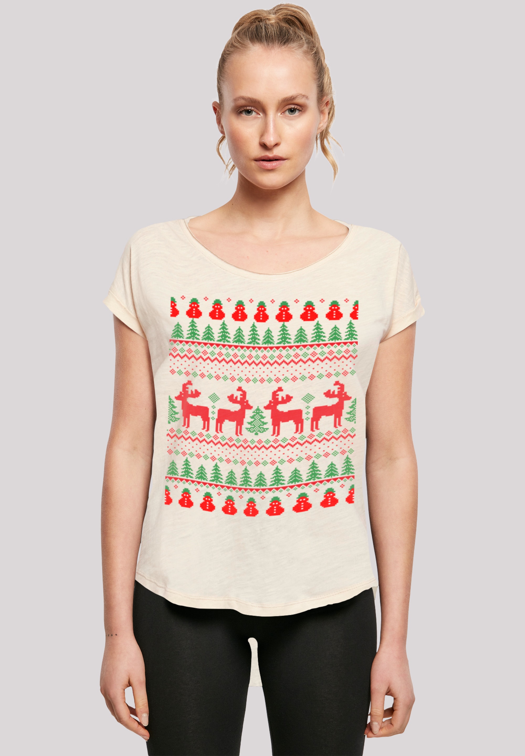 F4NT4STIC T-Shirt "Christmas Reindeers Weihnachten Muster", Print günstig online kaufen