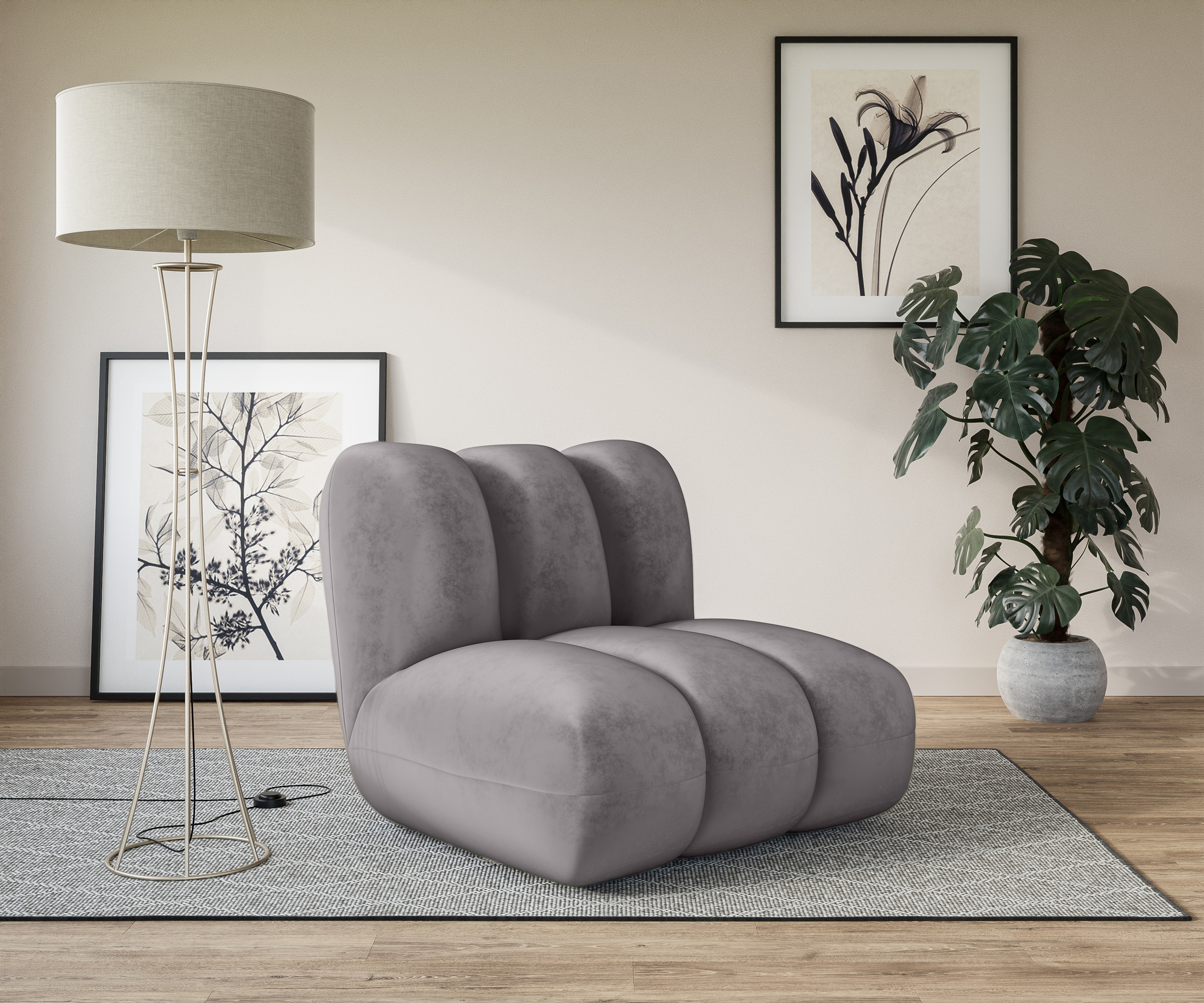 LeGer Home by Lena Gercke Sessel "Priya Loungesessel, moderne Steppung, auc günstig online kaufen