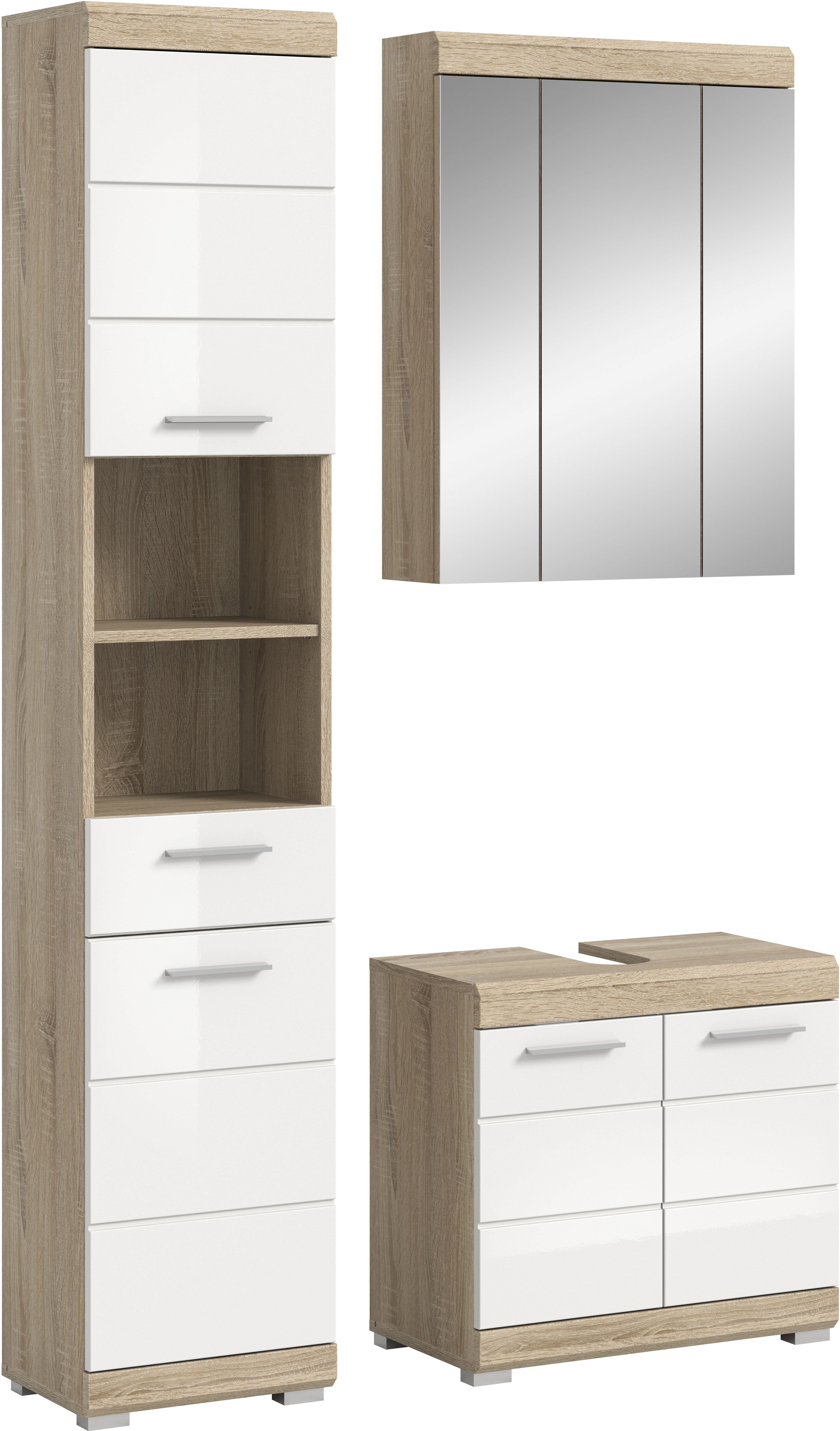 welltime Badmöbel-Set "SIENA, 3 teilig, bestehend aus:" Set, TOPSELLER, 3 Stk. tlg.