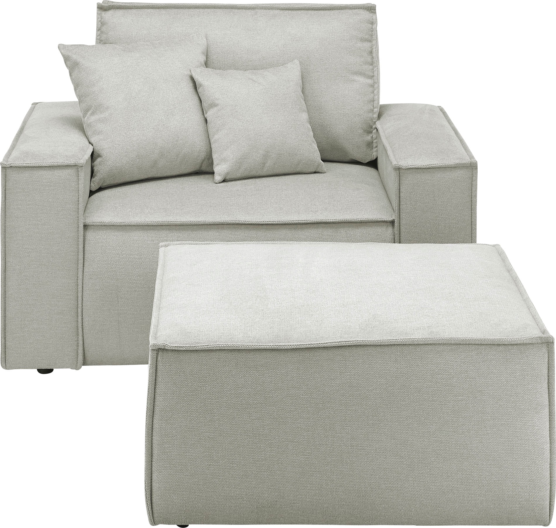 andas Loveseat »Finnley«, (2 St.), Loveseat und Hocker im Set, passend zur Polster-Serie Finnley
