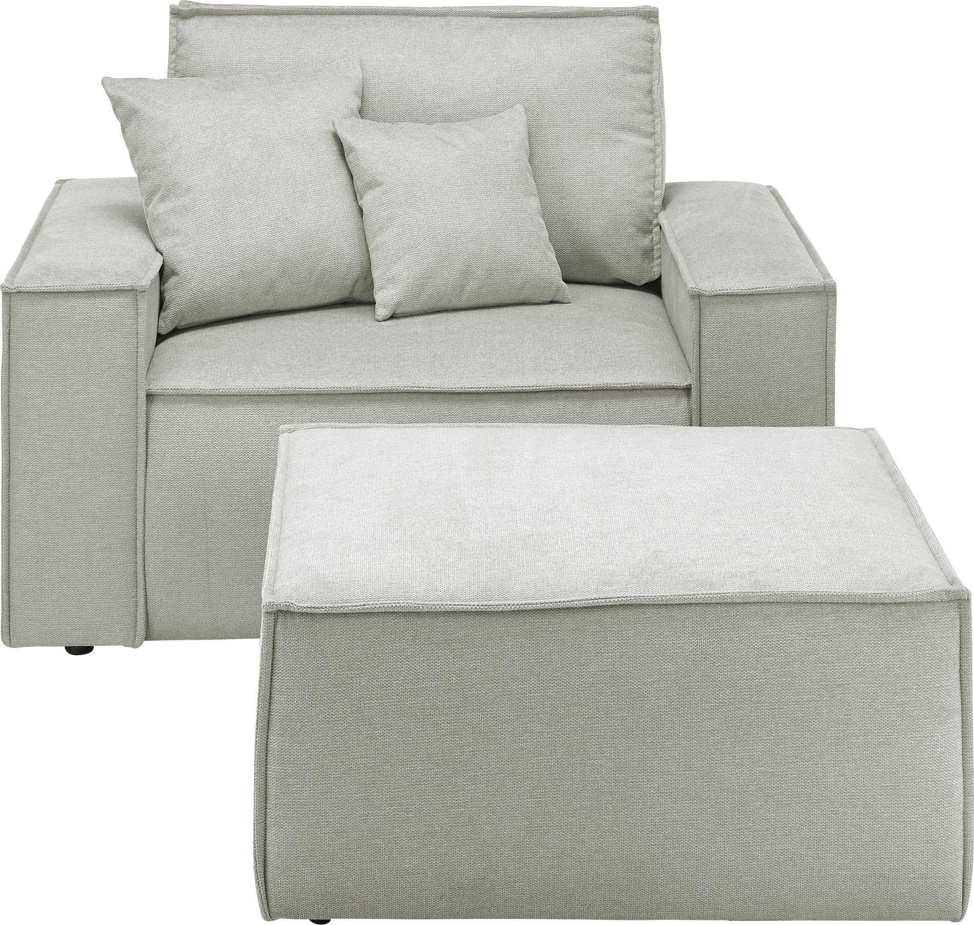 OTTO home Loveseat "FINNLEY, Loveseat & Hocker im Set, trendige Stoffe, ink günstig online kaufen