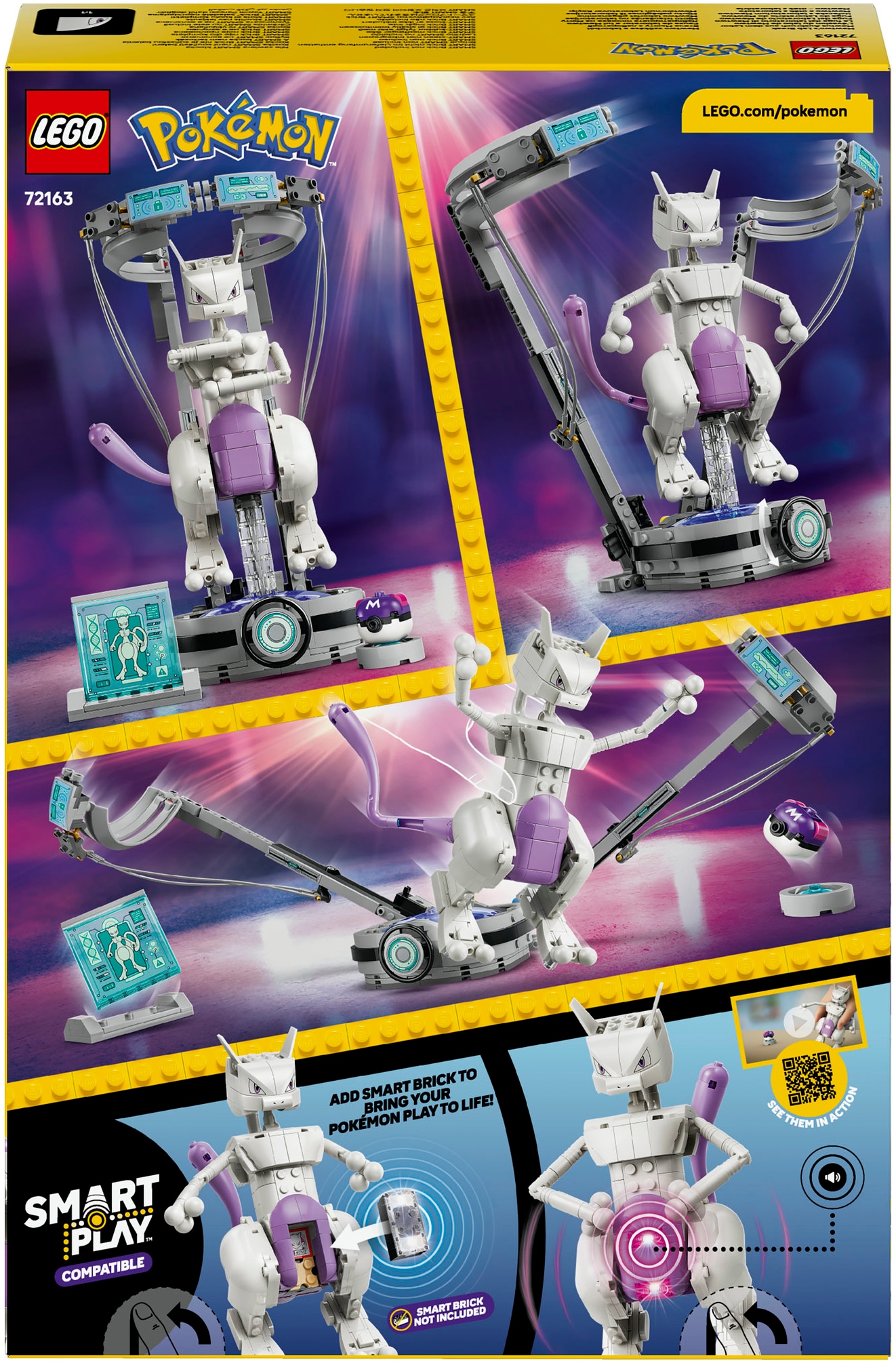 LEGO® Konstruktionsspielsteine »SMART Play™  Mewtus Ausbruch aus dem Labor (72163), LEGO Pokémon« Mit SMART Brick kompatibel (nicht im Lieferumfang enthalten)