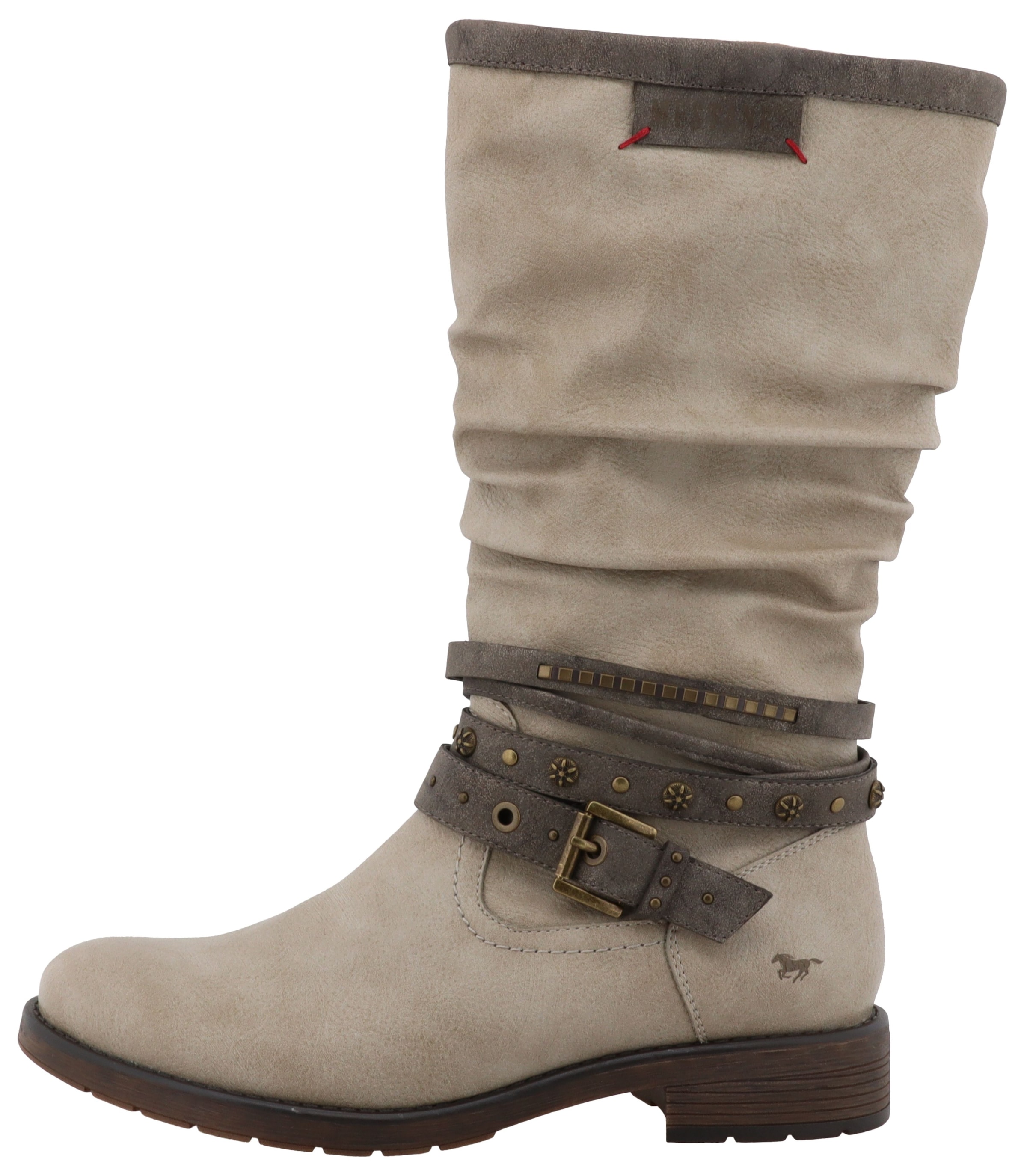 Mustang Shoes Winterstiefel »Elfi«  Stiefel mit Zierriemchen und Blockabsatz