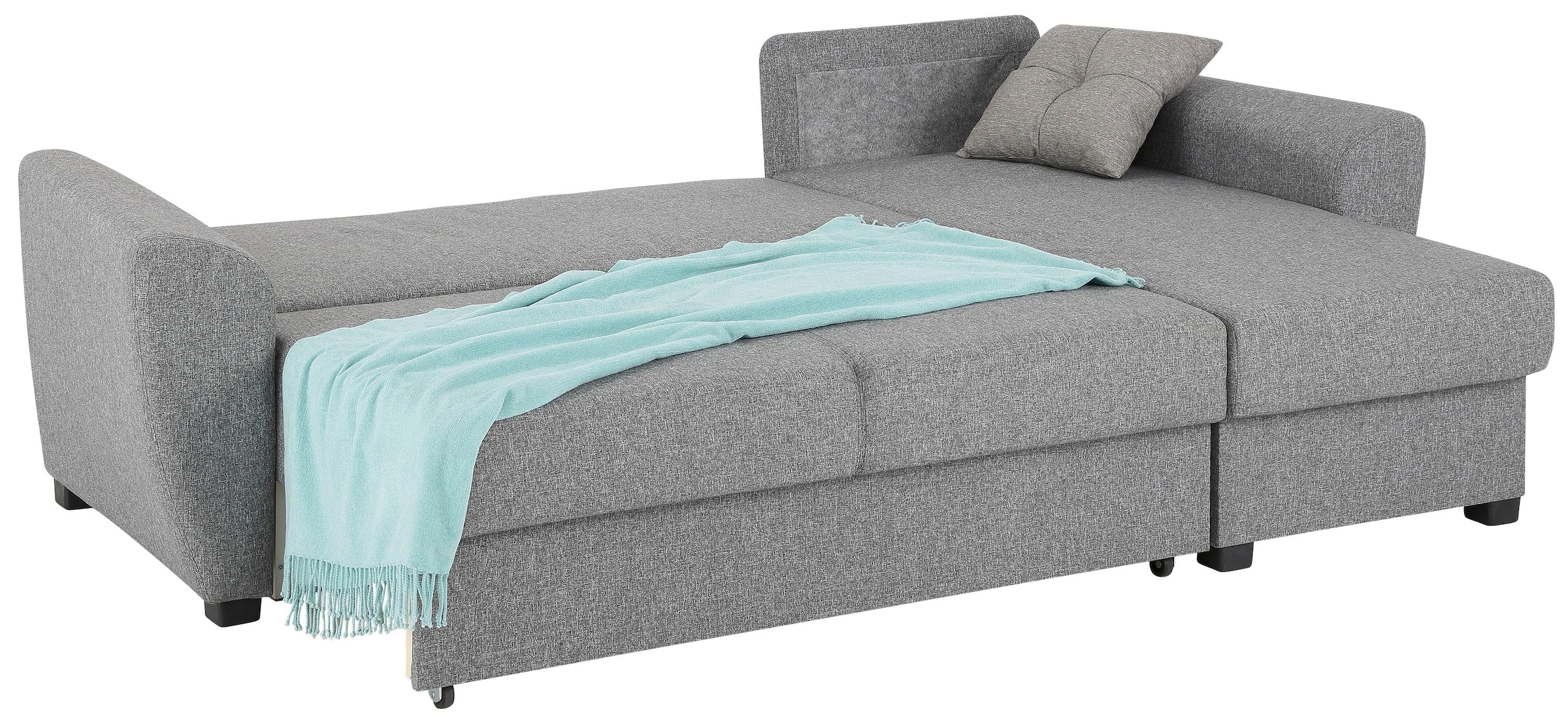 Home affaire Ecksofa »Quin L-Form«, mit Bettfunktion, Bettkasten und Zierkissen, mit Federkern