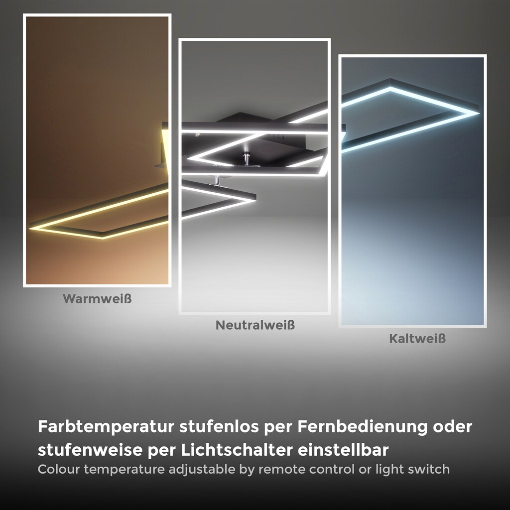 B.K.Licht LED Deckenleuchte mit Fernbedienung. LED-Platine 40 Watt, 4.000lm, Farbtemperatur dimmbar: 3.000K - 6.500K, inkl. Nachtlichtfunktion, Timer