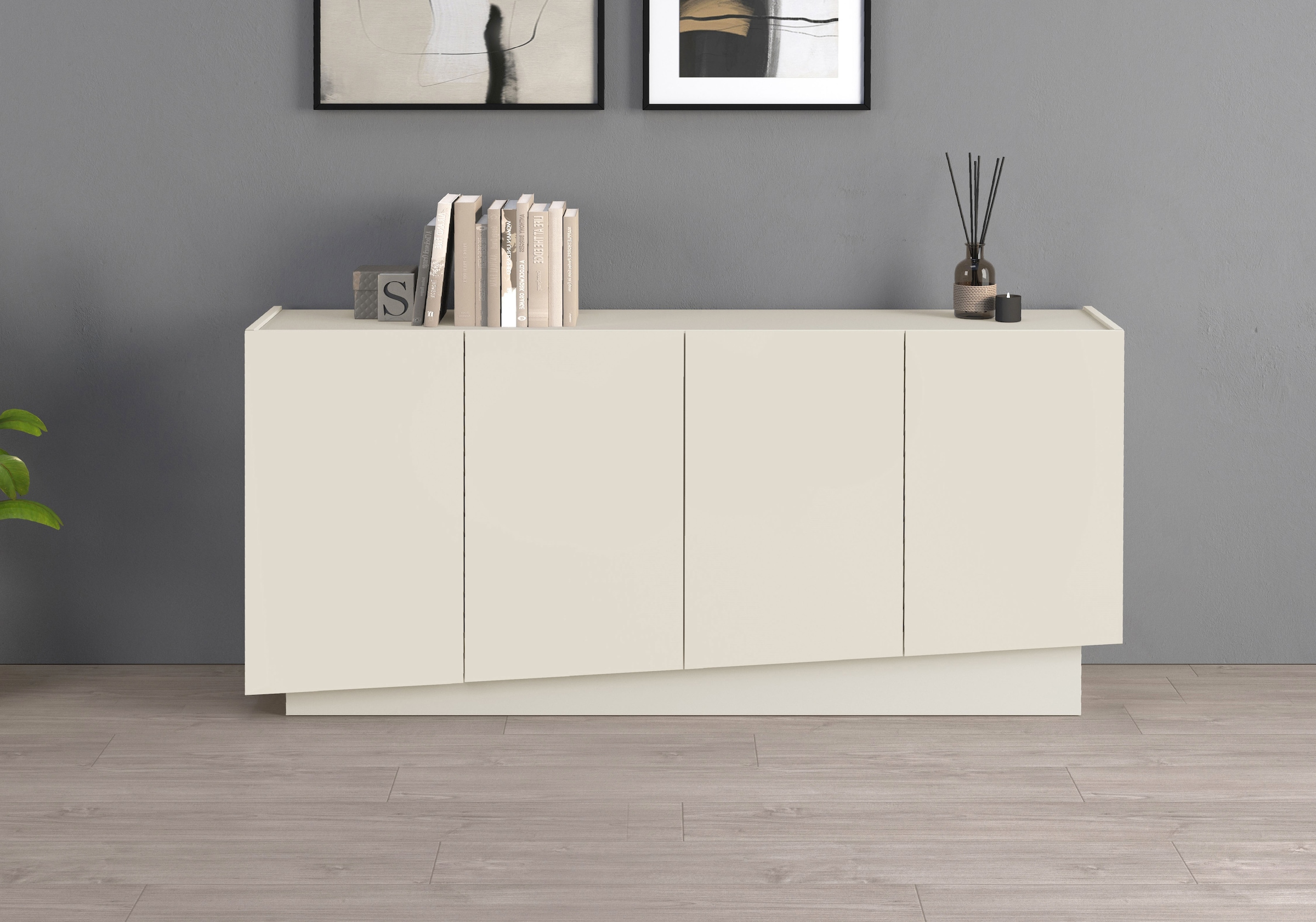 INOSIGN Sideboard "VELA, Sideboard, Breite 160 cm, Design mit schrägen Türe günstig online kaufen