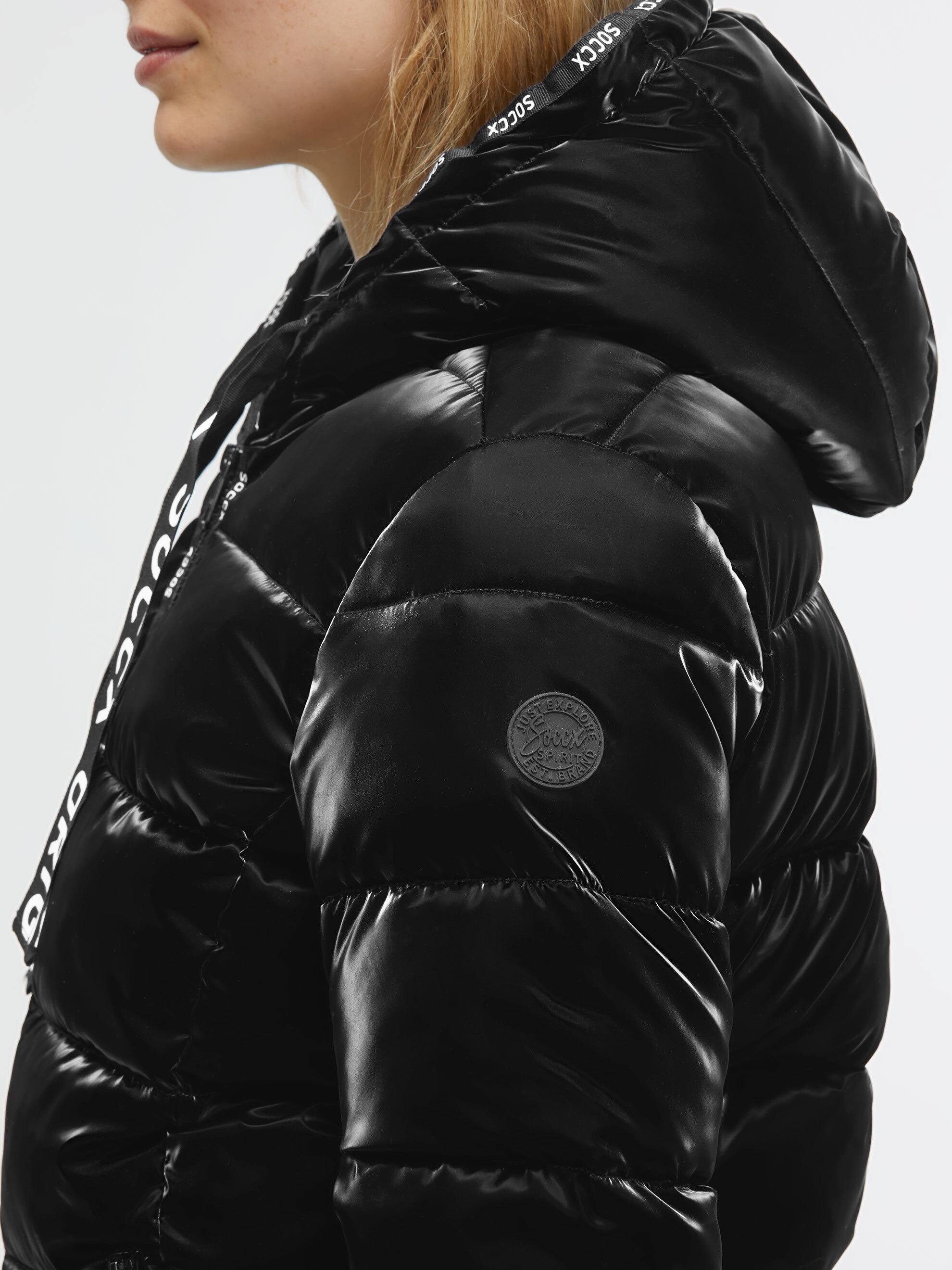 SOCCX Winterjacke mit Kapuze mit Reißverschluss an den Einschubtaschen