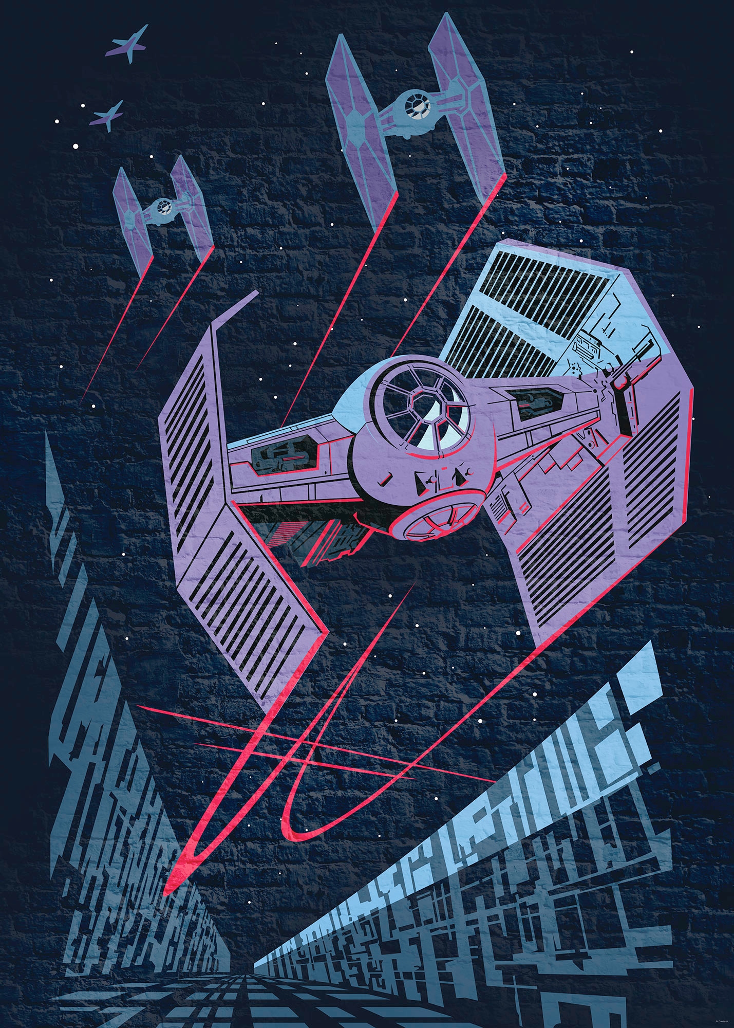 Komar Vliestapete "Star Wars Classic Concrete X-Wing", 200x280 cm (Breite x Höhe)