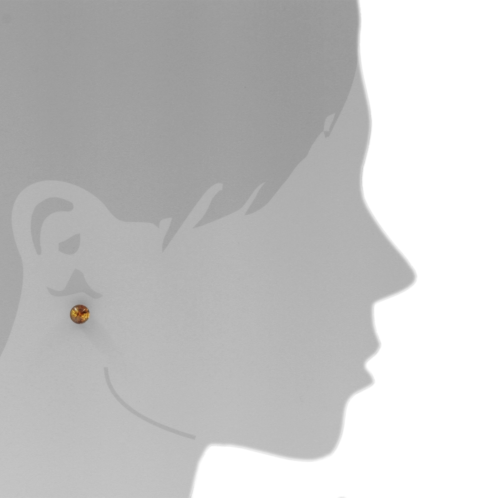 OSTSEE-SCHMUCK Paar Ohrstecker »- Klassisch 8 mm - Silber 925/000 - Bernstein«