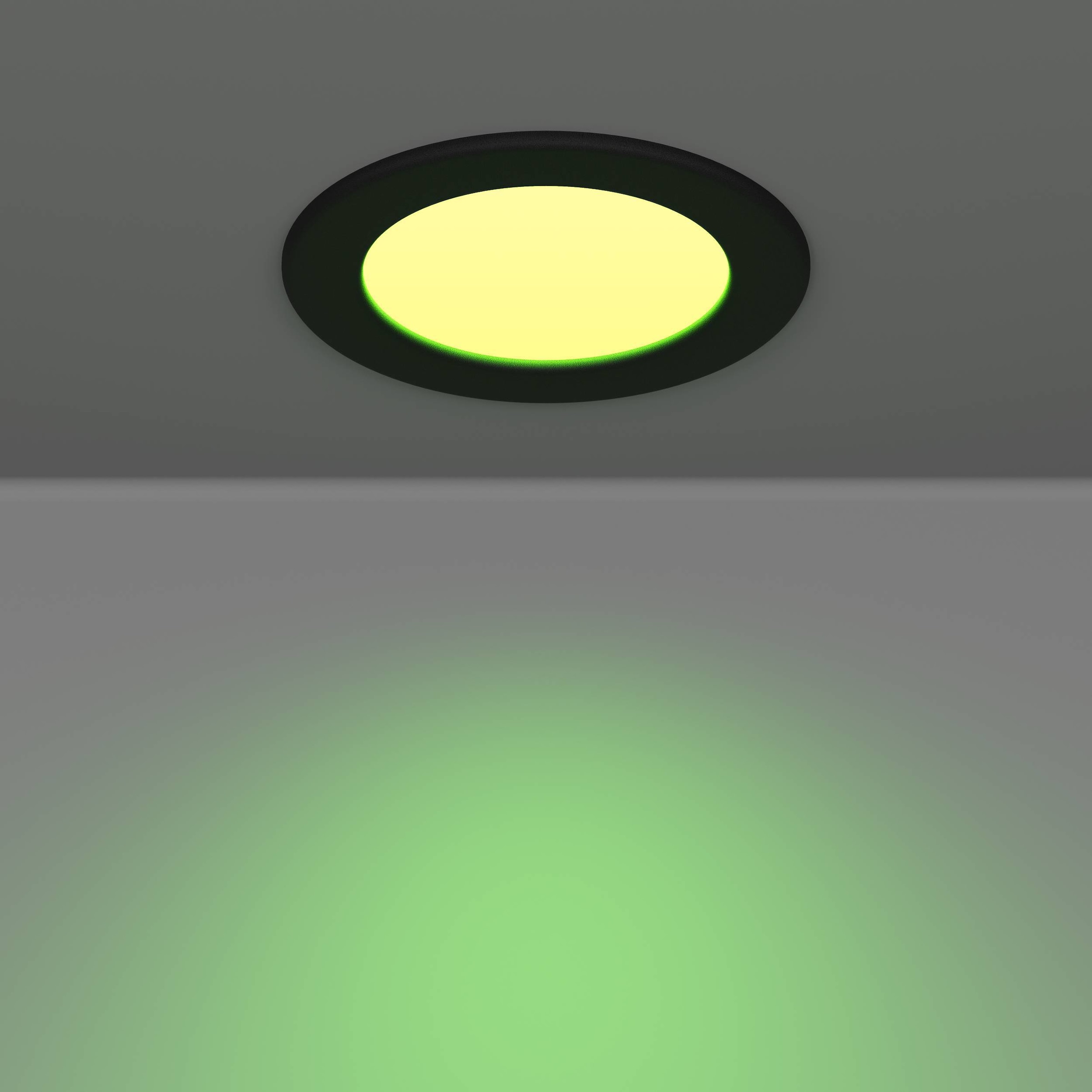 EGLO Einbauleuchte »Fueva 6-Z Deckenlampe, ZigBee, App und Sprachsteuerung, Badlampe, IP44« LED-Modul 1 Stk. Kaltweiß | RGB Einbauleuchte - Ø12 x ET40 cm - schwarz - 5W inkl.