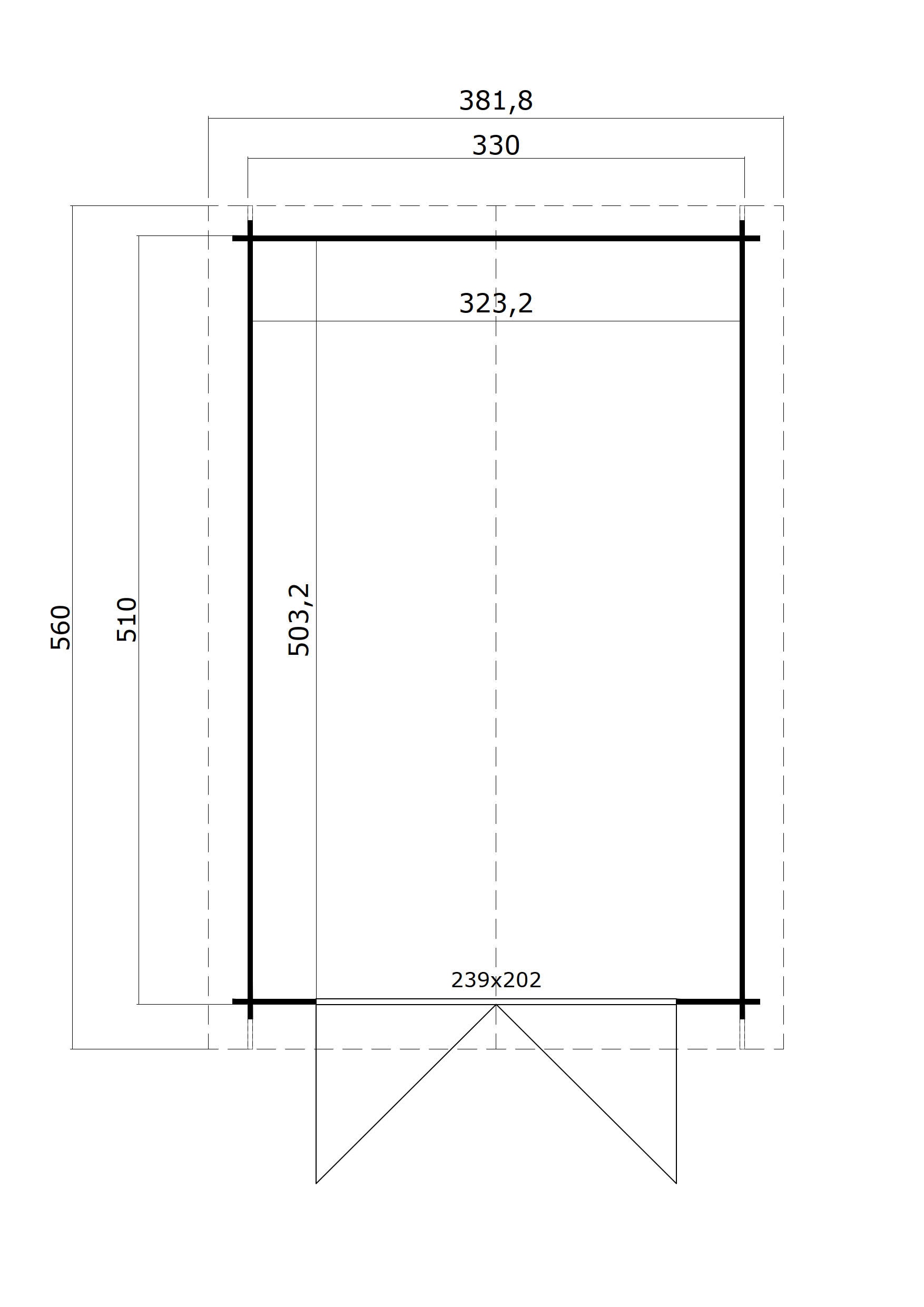 Nordic Holz Einzelcarport »MAURITIUS 34«, Holz, 229 cm, Lichtgrau, breites Vollholz-Garagentor