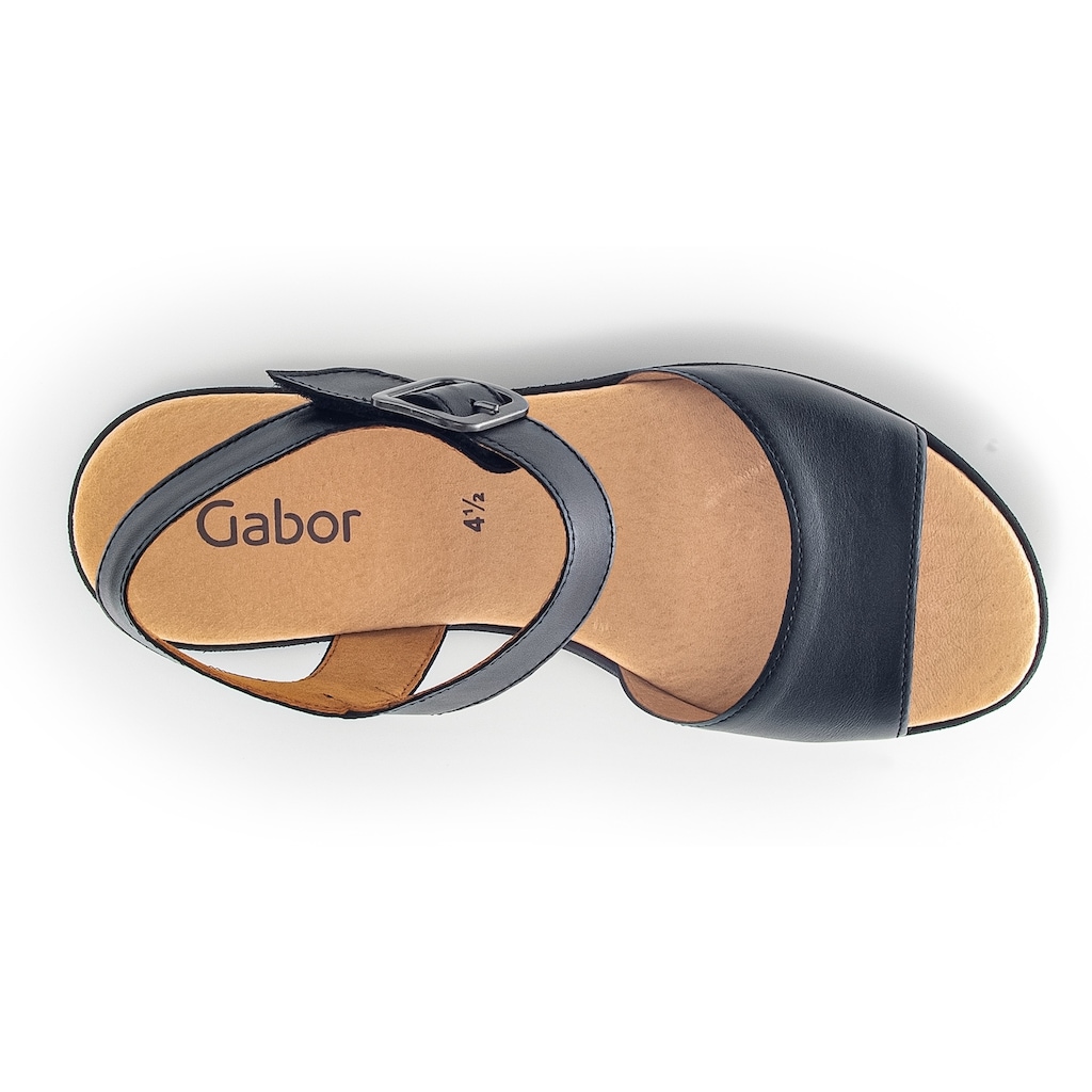 Gabor Sandalette, Sommerschuh, Sandale, Keilabsatz, mit besonderer Absatzgestaltung