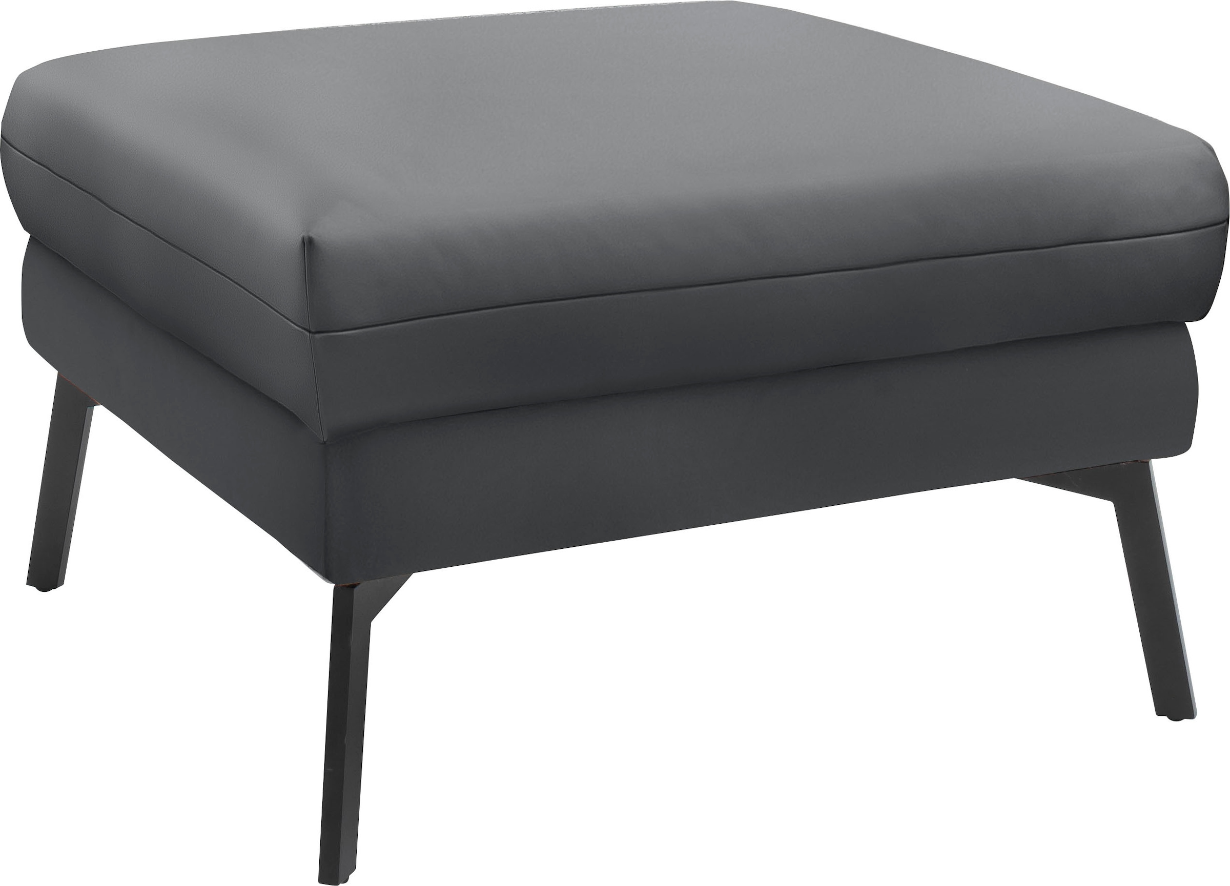 Hockerbank "Spin", grau (fango), B:74cm H:46cm T:74cm, 100% Leder, SCHÖNER WOHNEN-KOLLEKTION, Hocker, passend zur Serie "Spin"
