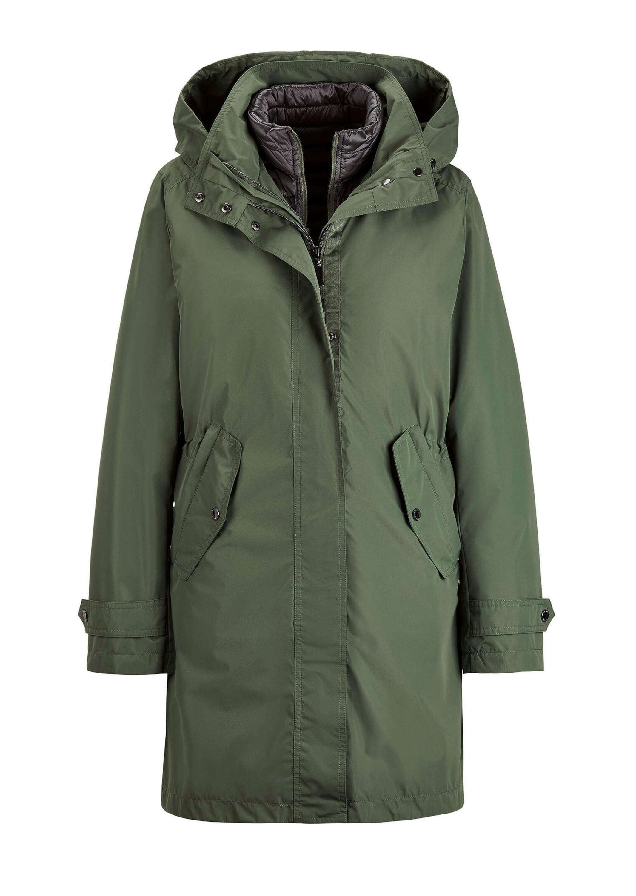 Funktionsjacke GOLDNER "Kurzgröße Alljahresjacke", Damen, Gr. 21, grün (khaki), Obermaterial: 100% Polyester PES., Sonstiges, Jacken Funktionsjacke, Jacke mit herausnehmbarer Steppjacke