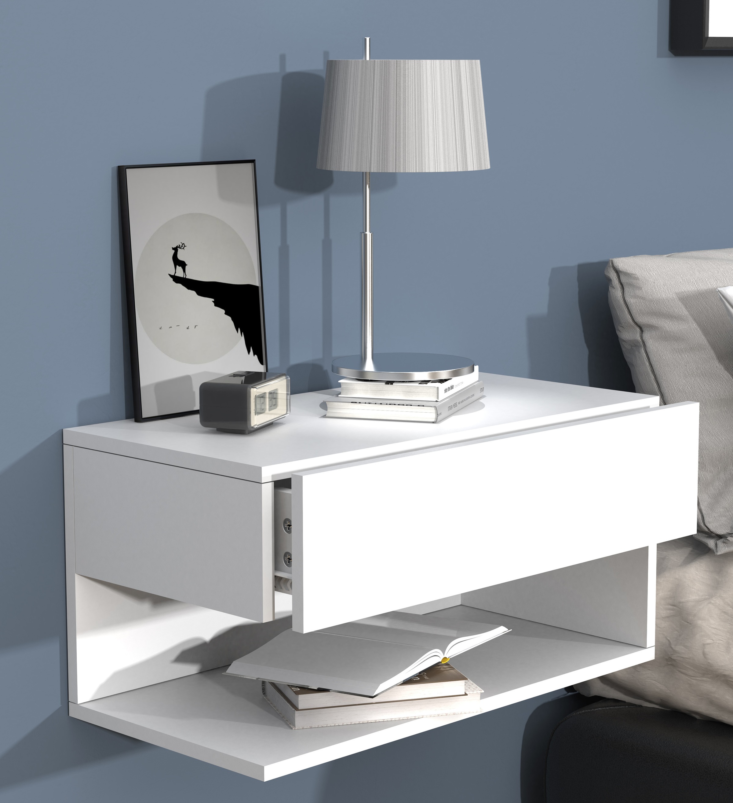 VCM Nachttisch »Wandschublade Wand Hänge Nachttisch Usal XL 60cm«