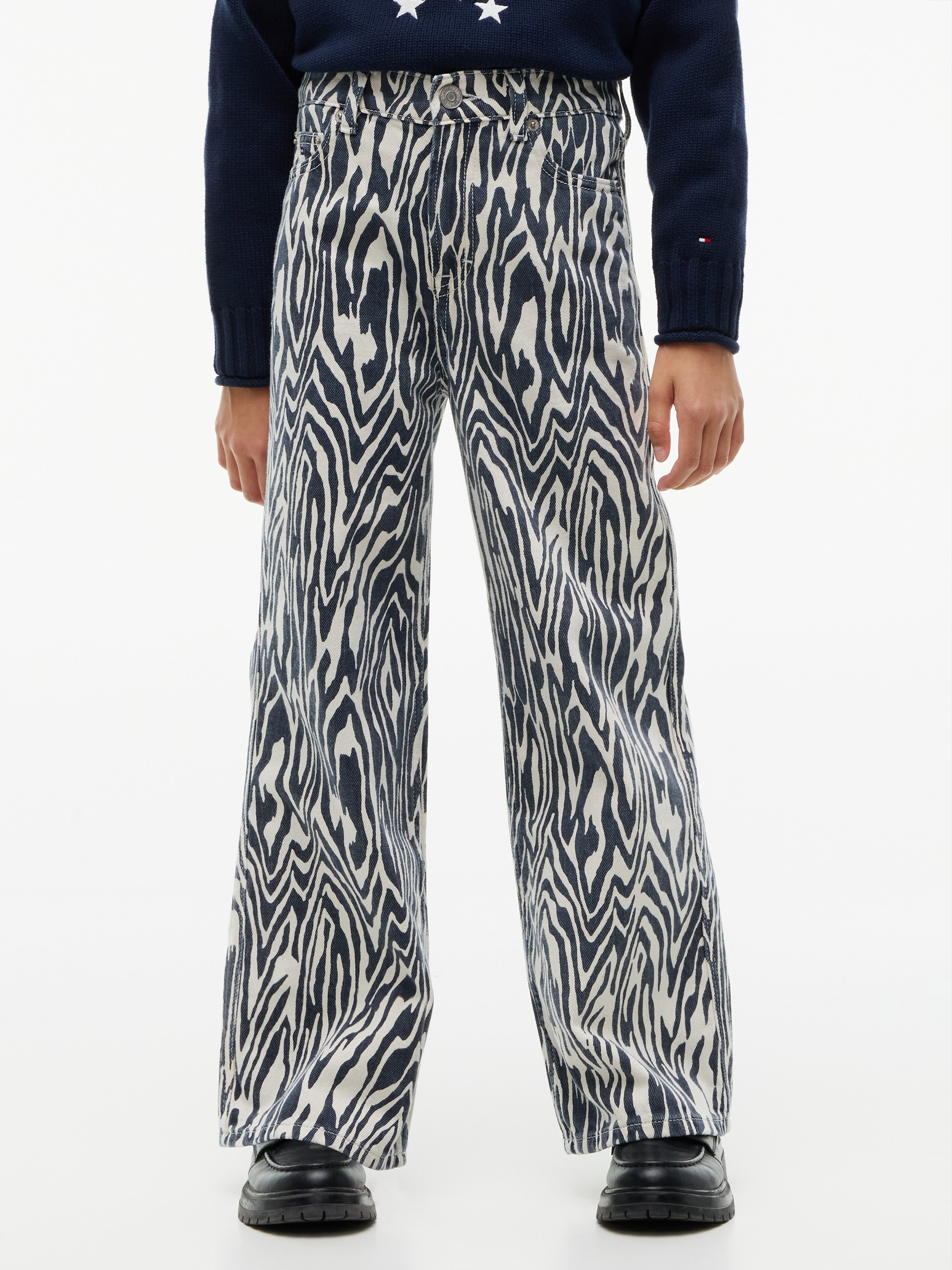 Tommy Hilfiger Weite Jeans Allover bedruckt, Regular Fit, Kinder bis 16 Jahre