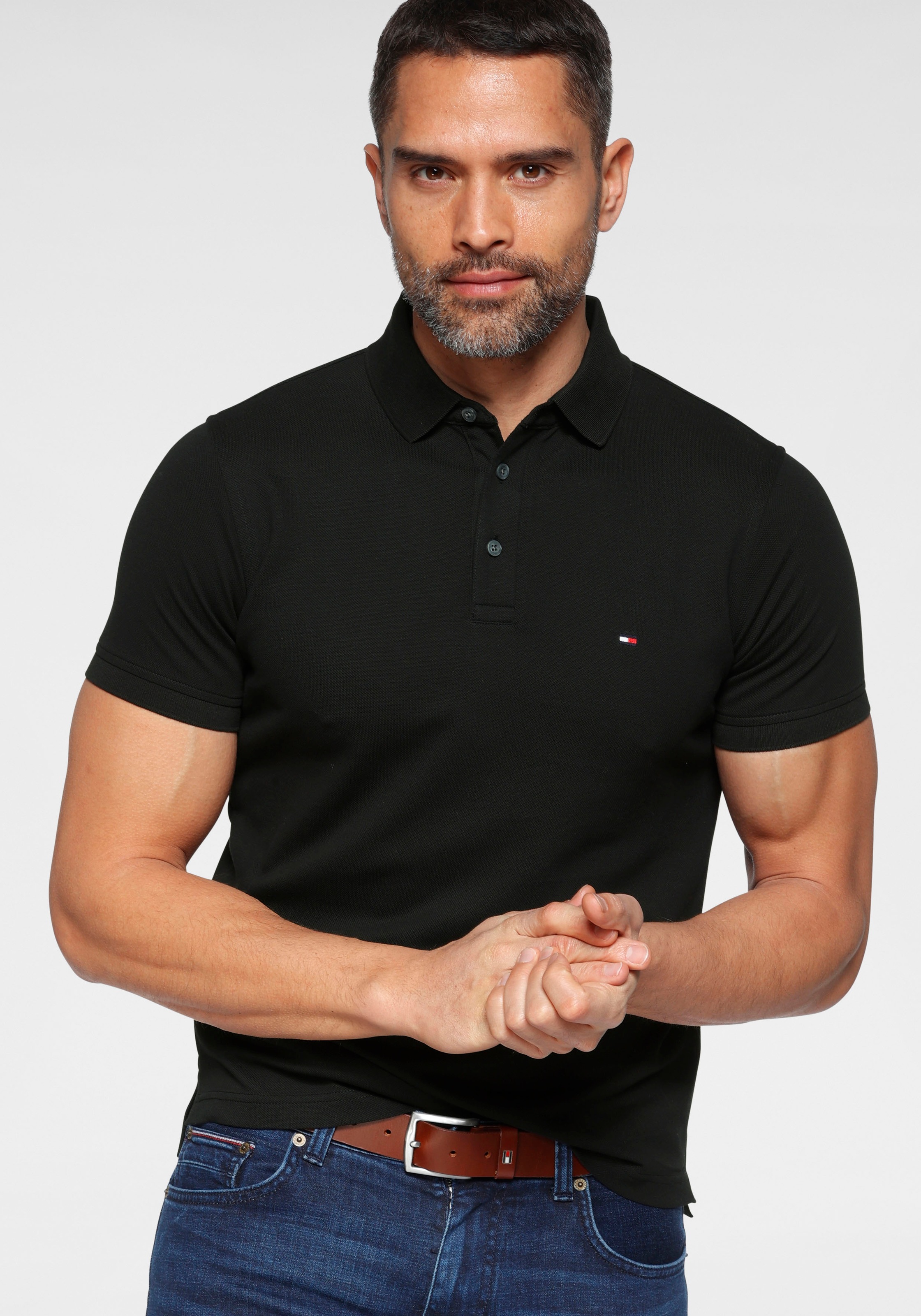 Tommy Hilfiger Poloshirt "1985 SLIM POLO mit Stickerei und Piqué-Qualität", günstig online kaufen
