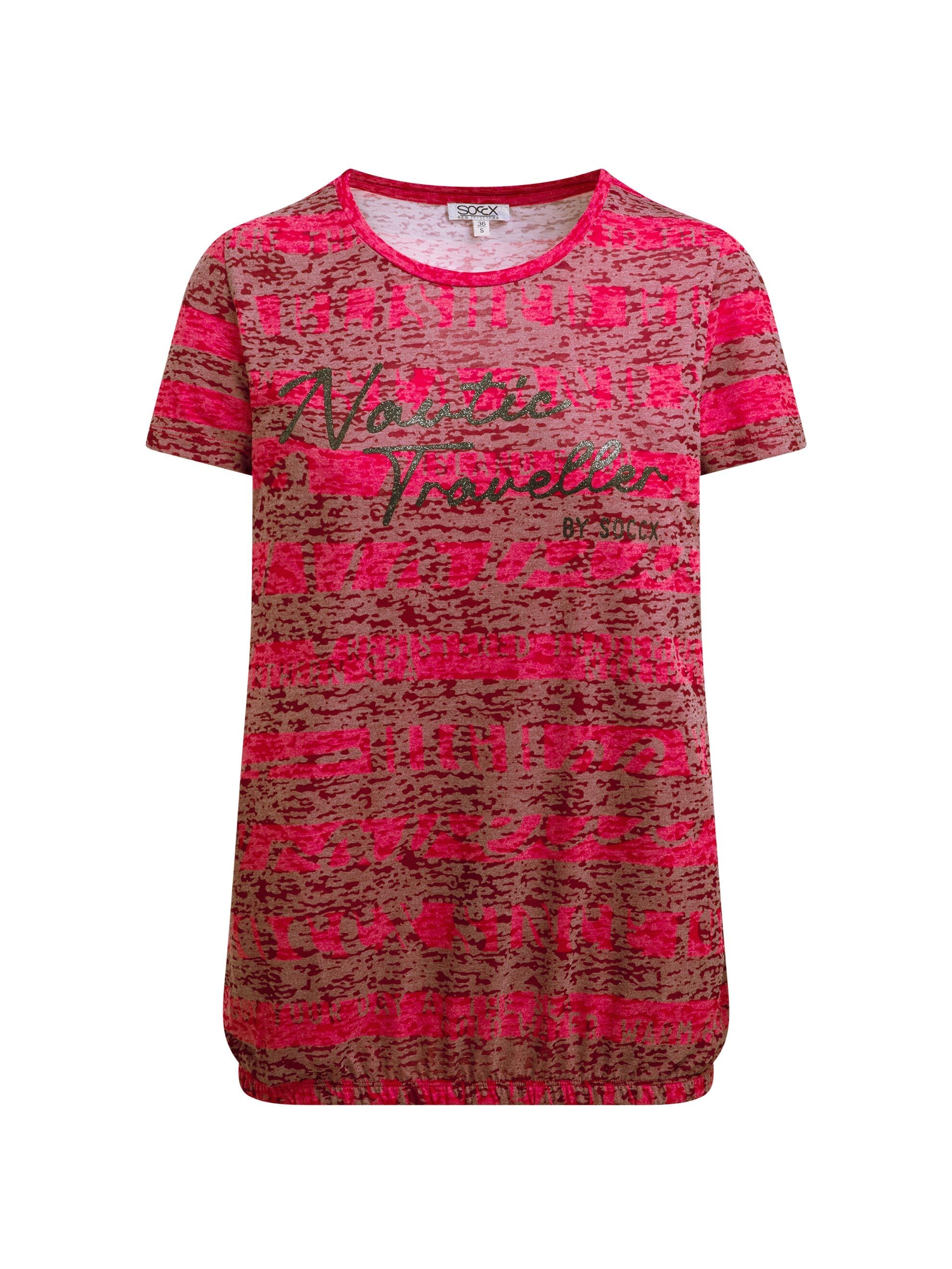 SOCCX Rundhalsshirt mit Gummizug im Saum