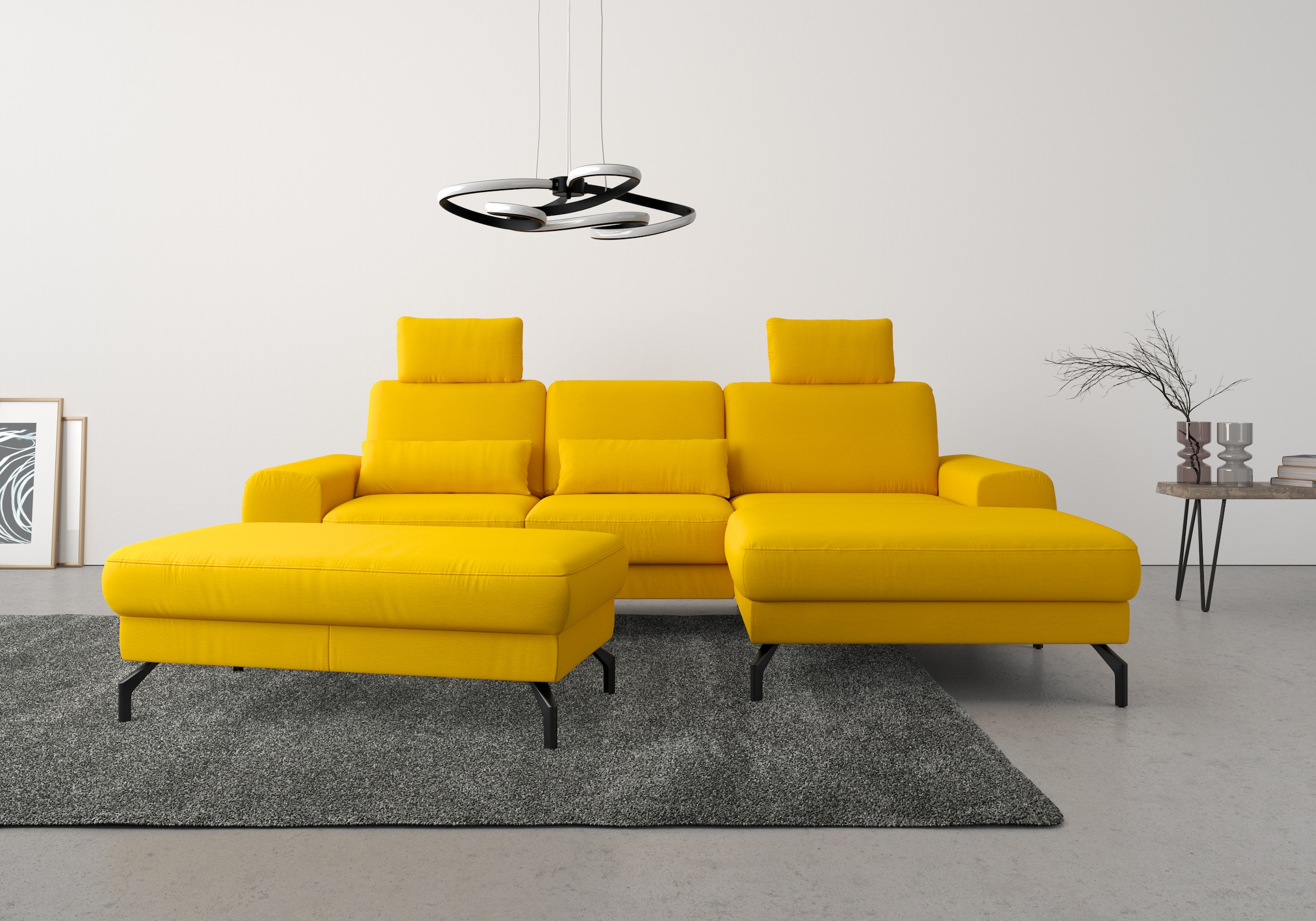sit&more Ecksofa "Cinturo L-Form" inklusive Sitztiefenverstellung und Federkern, Sitzhöhe 48 cm