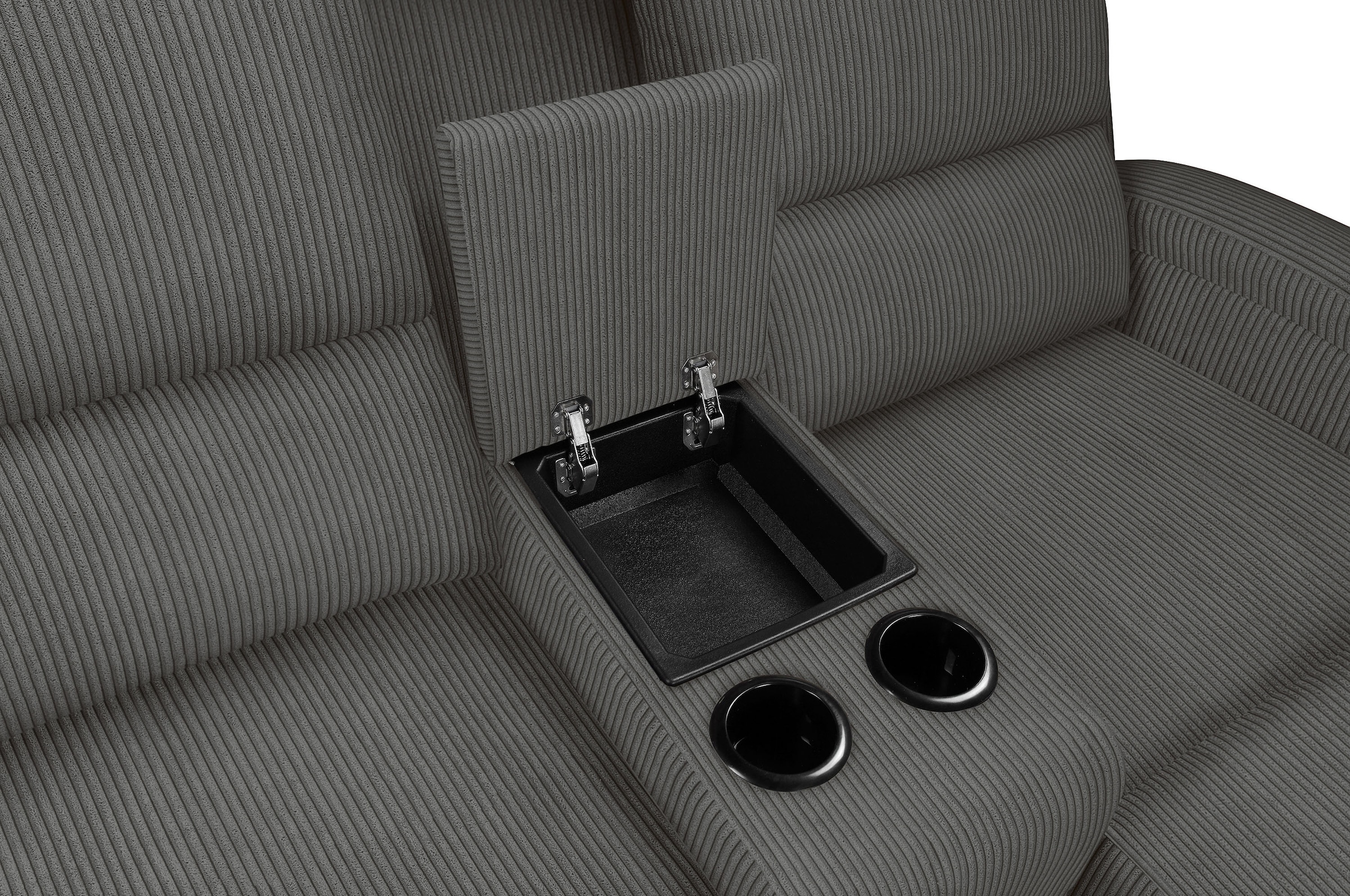 OTTO home Ecksofa »NAPORI Multimediasofa, 3er Kinosessel XXL, L-Form, Cord« Kinosofa mit Relaxfunktion, Getränkehalter, Staufach und Staukasten