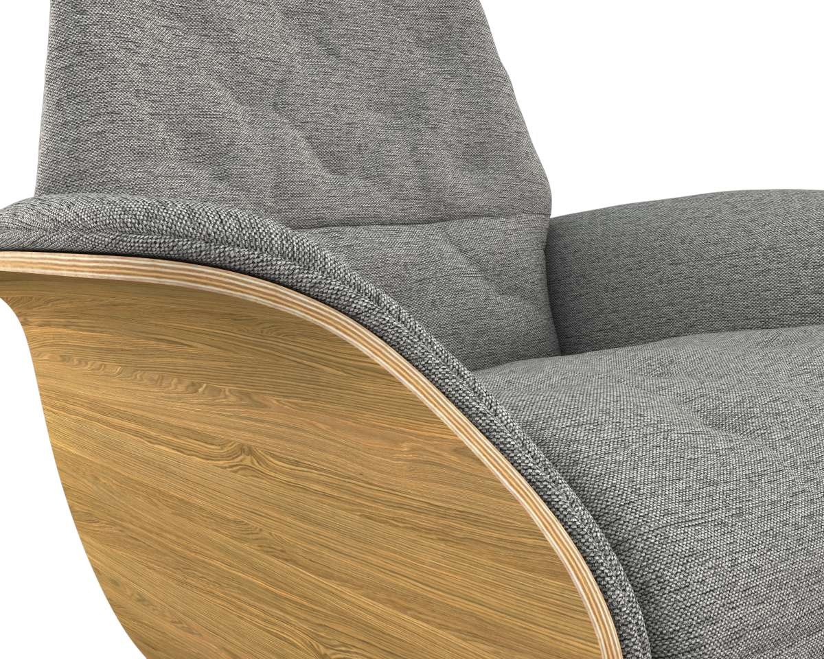 FLEXLUX Relaxsessel »Volden elektrischer Funktionsessel«, Größe M, Rücken & Fußteil elektrisch, Akku, Arml. Eiche, Fuß schwarz