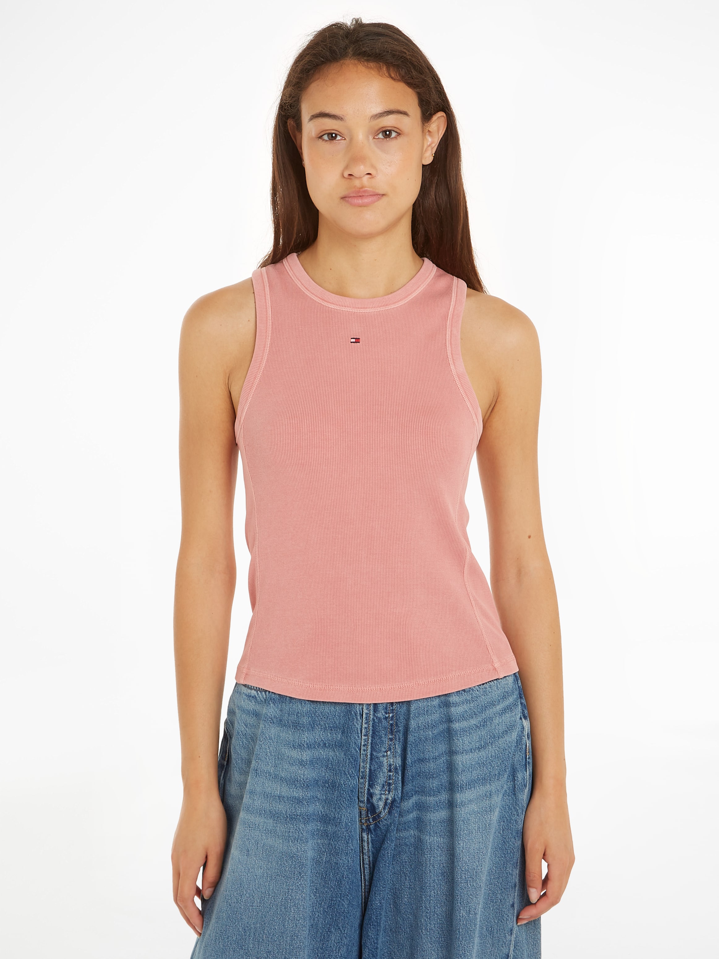 Tommy Hilfiger Rundhalsshirt "MUTED GMD SLIM RIB TANK", mit Logostickerei günstig online kaufen