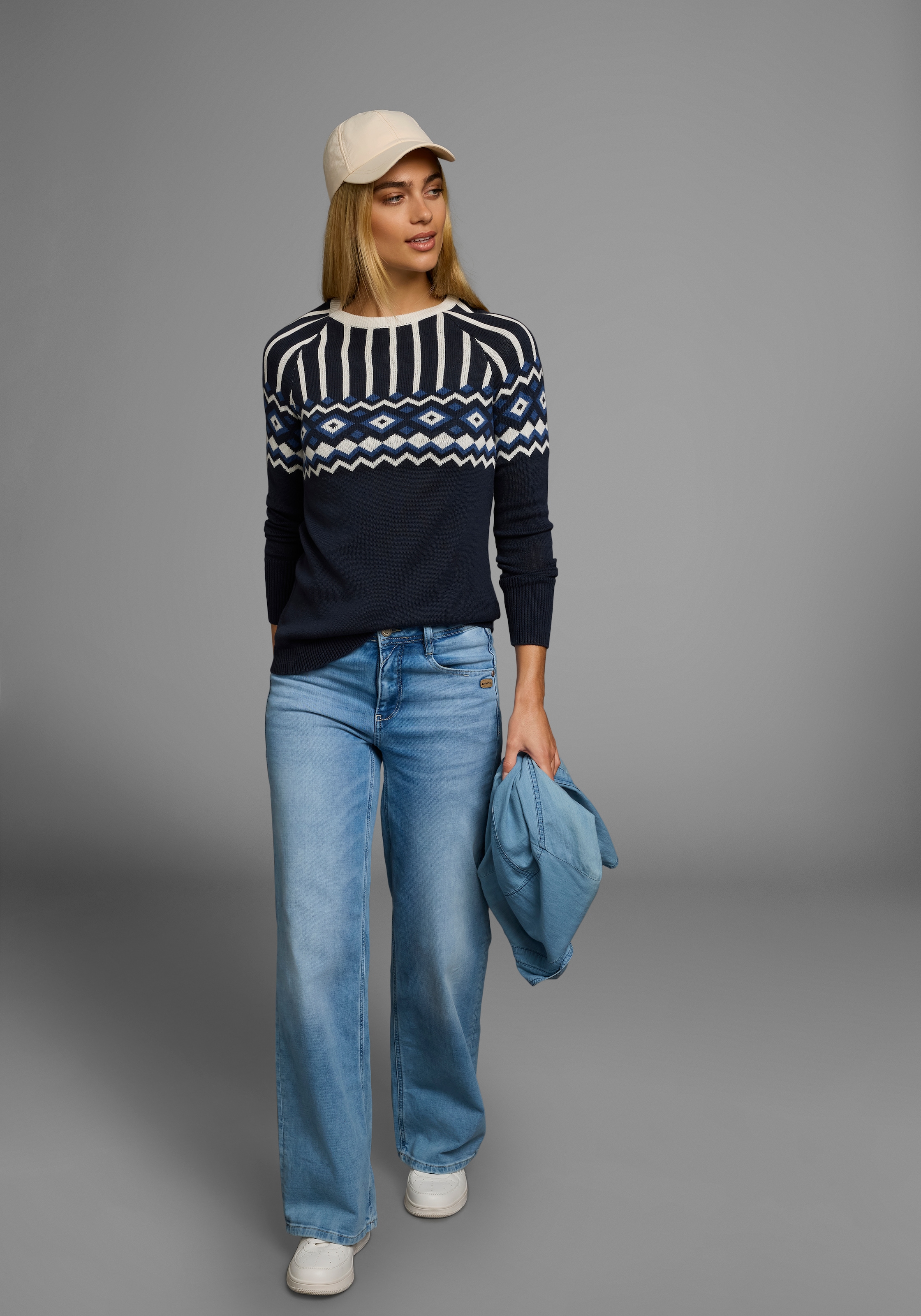 AJC Jacquardpullover, mit Norwegermuster in verschiedenen Farbvarianten