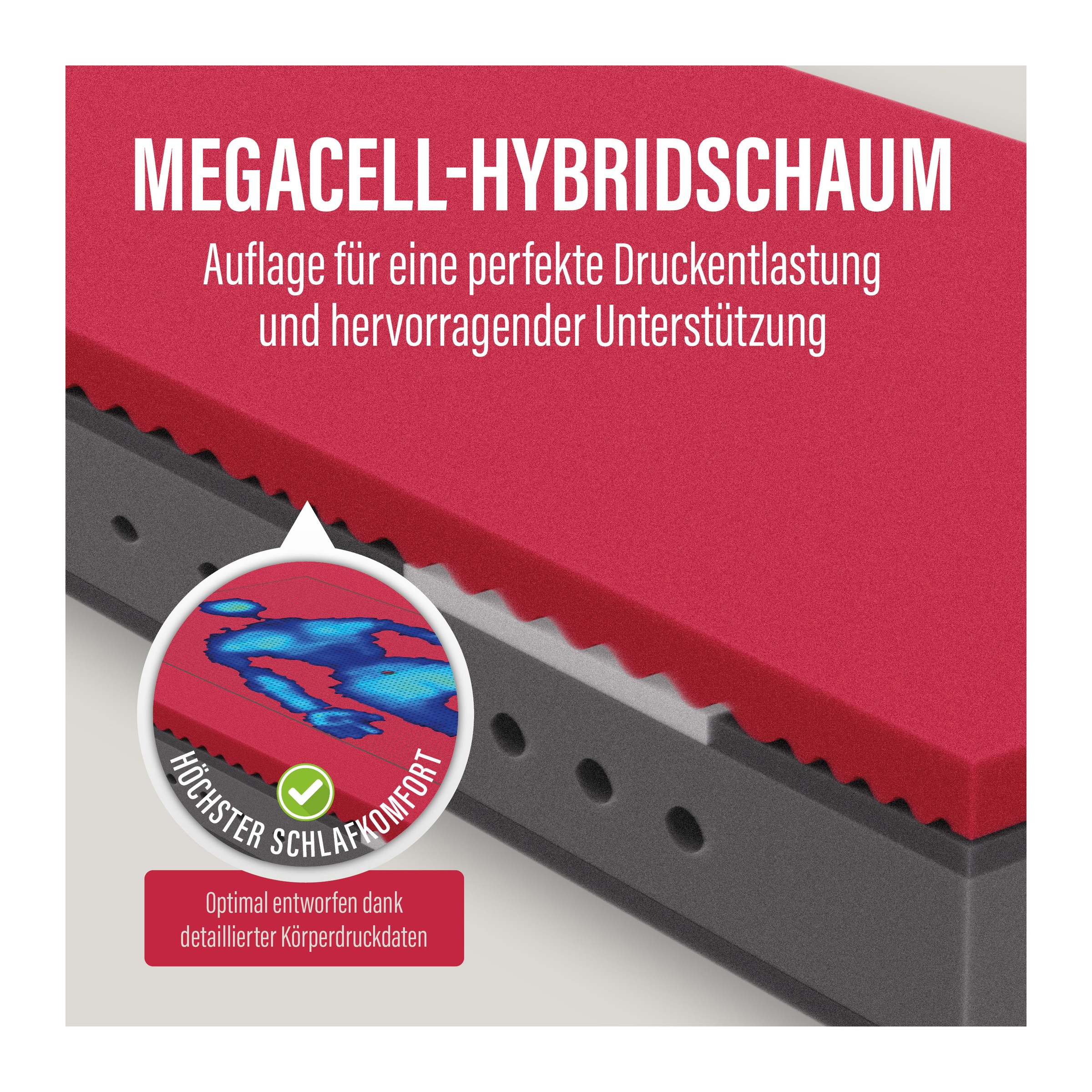 Thumbnail - Paradies "Neuheit: Paradies Perfekta TFK, 90x200, 140x200 cm & weitere Größen" 22 cm hoch Raumgewicht: 35 kg/m³ 1.000 Fe...