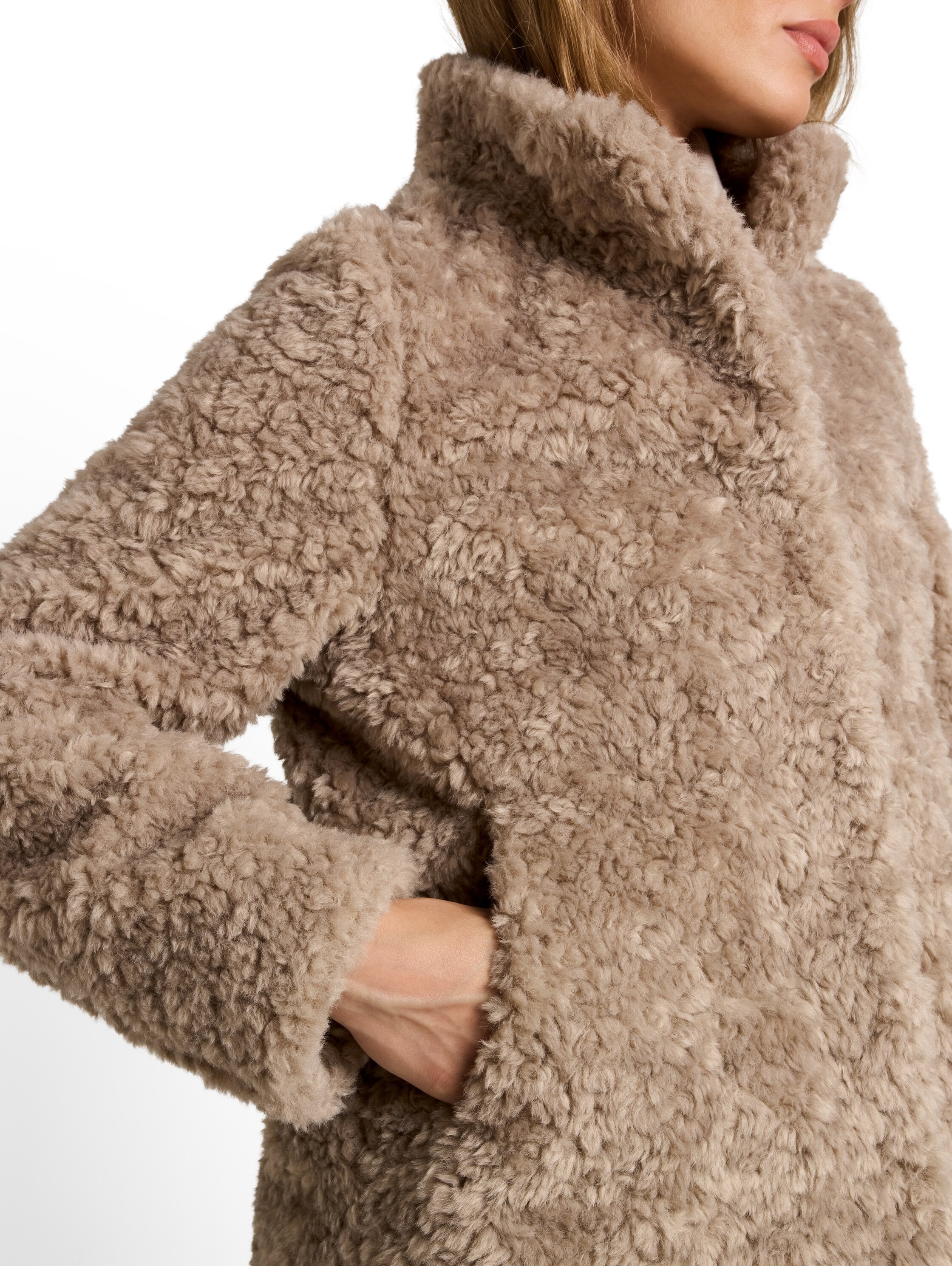 TOM TAILOR Plüschjacke »Regular« ohne Kapuze Witerjacke / Kuscheljacke mit Knopfleiste und Stehkragen