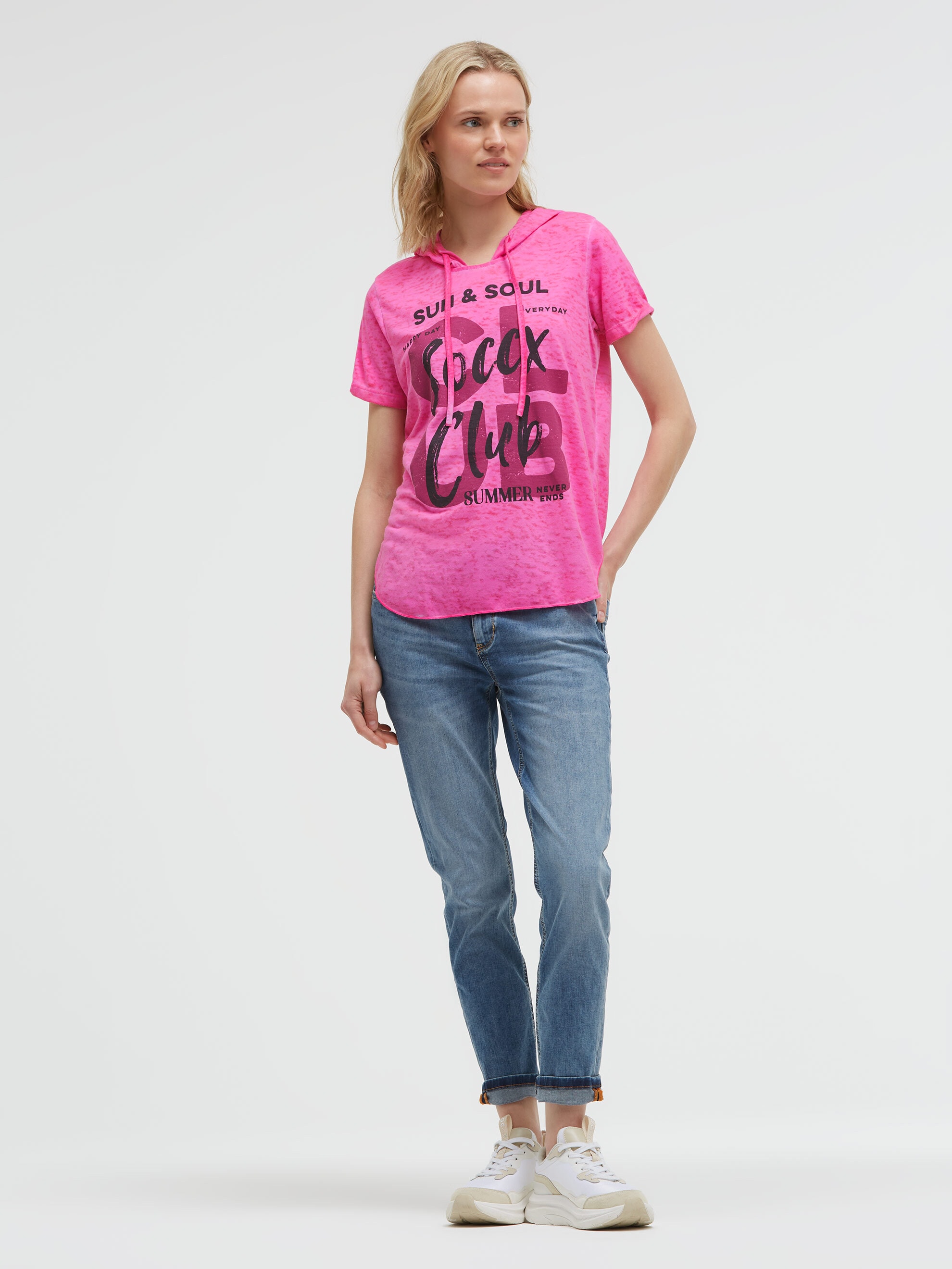 SOCCX Kapuzenshirt mit Seitenschlitze