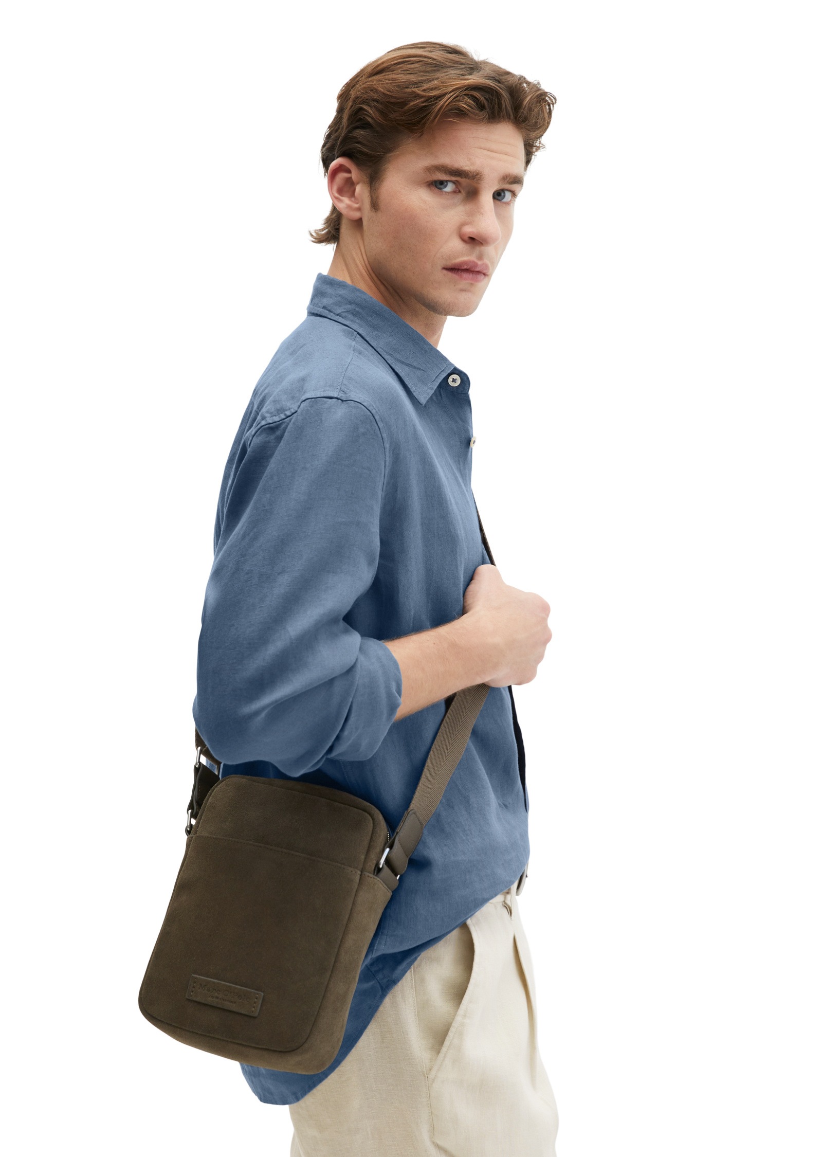 Marc O'Polo Umhängetasche »aus hochwertigem Veloursleder«