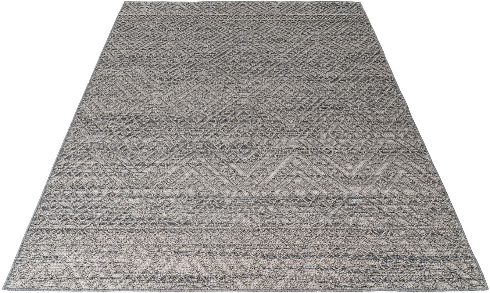 Obsession Teppich »My Sherpa 377«, rechteckig, Hoch-Tief Struktur, meliertes Garn, Rauten Design, Outdoor geeignet