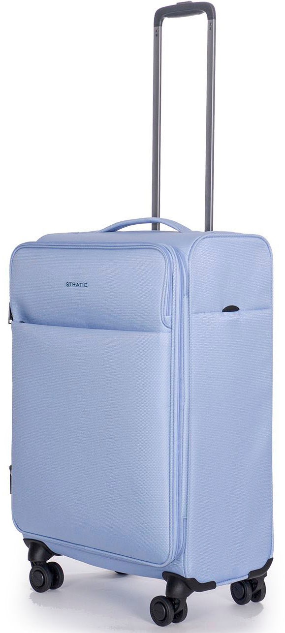 Stratic Weichgepäck-Trolley »Stratic Light + M, light blue«, 4 Rollen, Reisekoffer Reisegepäck Aufgabegepäck TSA-Zahlenschloss