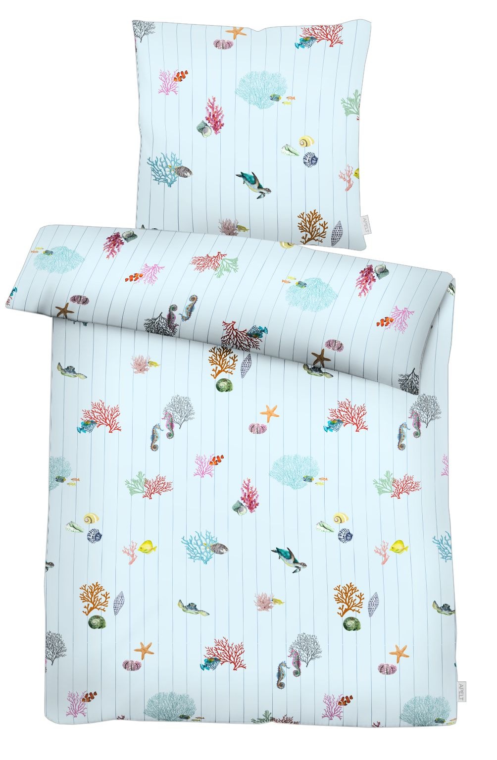 APELT Bettwäsche "Reef" 2 tlg. Bettwäsche-Set mit Reißverschluss, Baumwoll-Satin, Digitaldruck