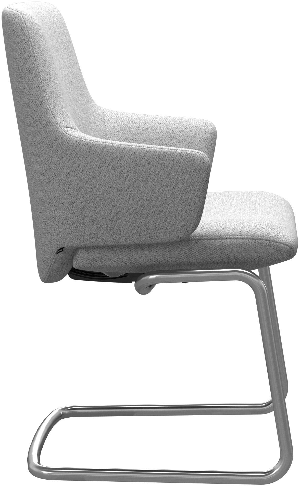 Stressless® Polsterstuhl »Laurel«, ROHLEDER Stoff Q2 FARON, Low Back mit Armlehne, Größe L, mit Beinen aus Stahl in Chrom glänzend