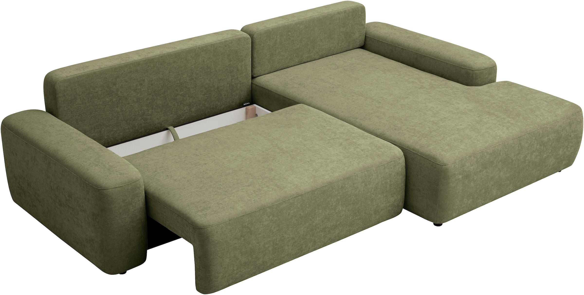 INOSIGN Ecksofa »TORGE (264cm), Schlafsofa in Cord, Samtvelours o Struktur fein, L-Form«, Schlaffunktion, Bettkasten, Liegefläche: 125/210 cm
