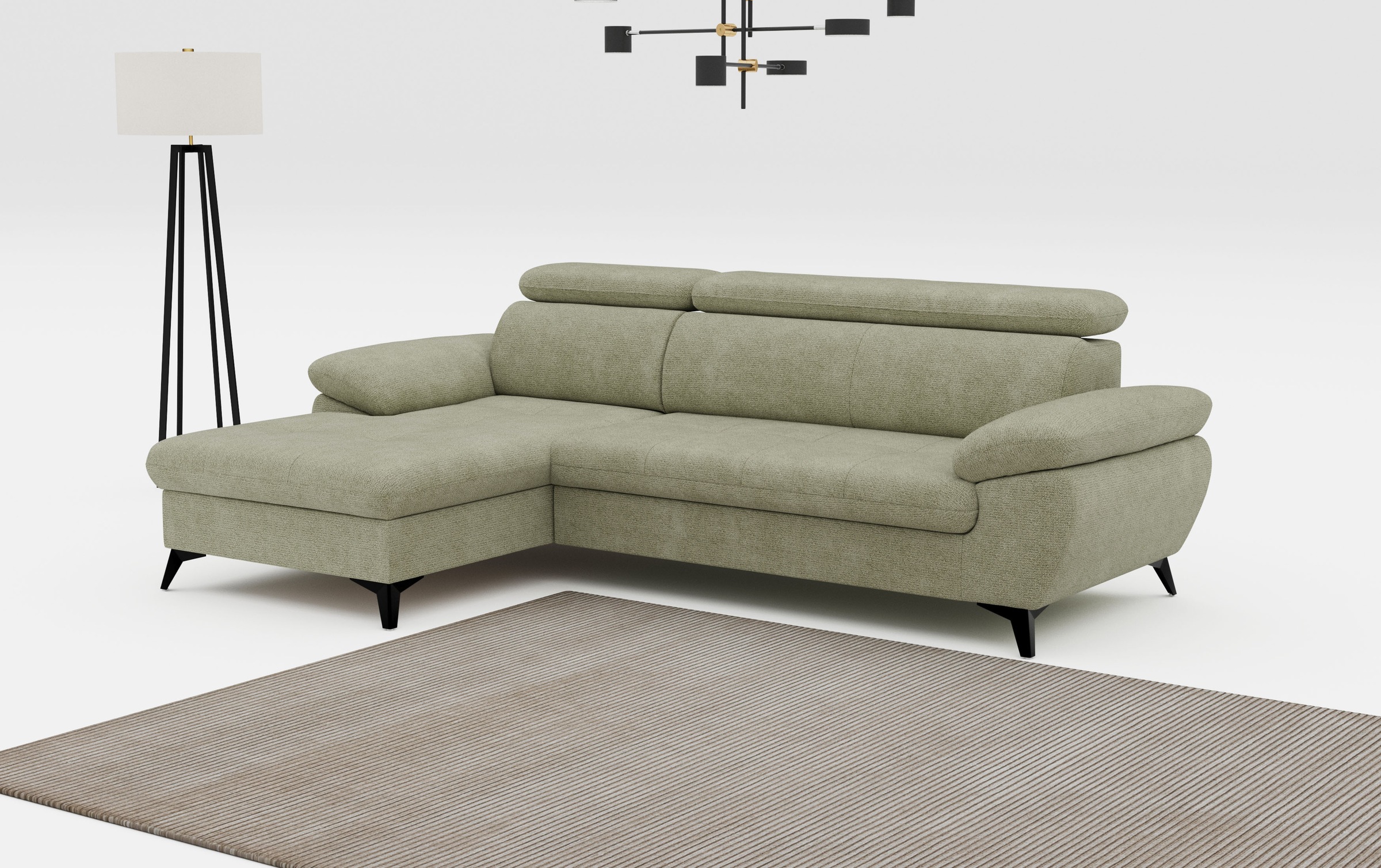 COTTA Ecksofa "Hudson" optional mit Schlaffunktion und XL Bettkasten, Liegefläche 190x119cm