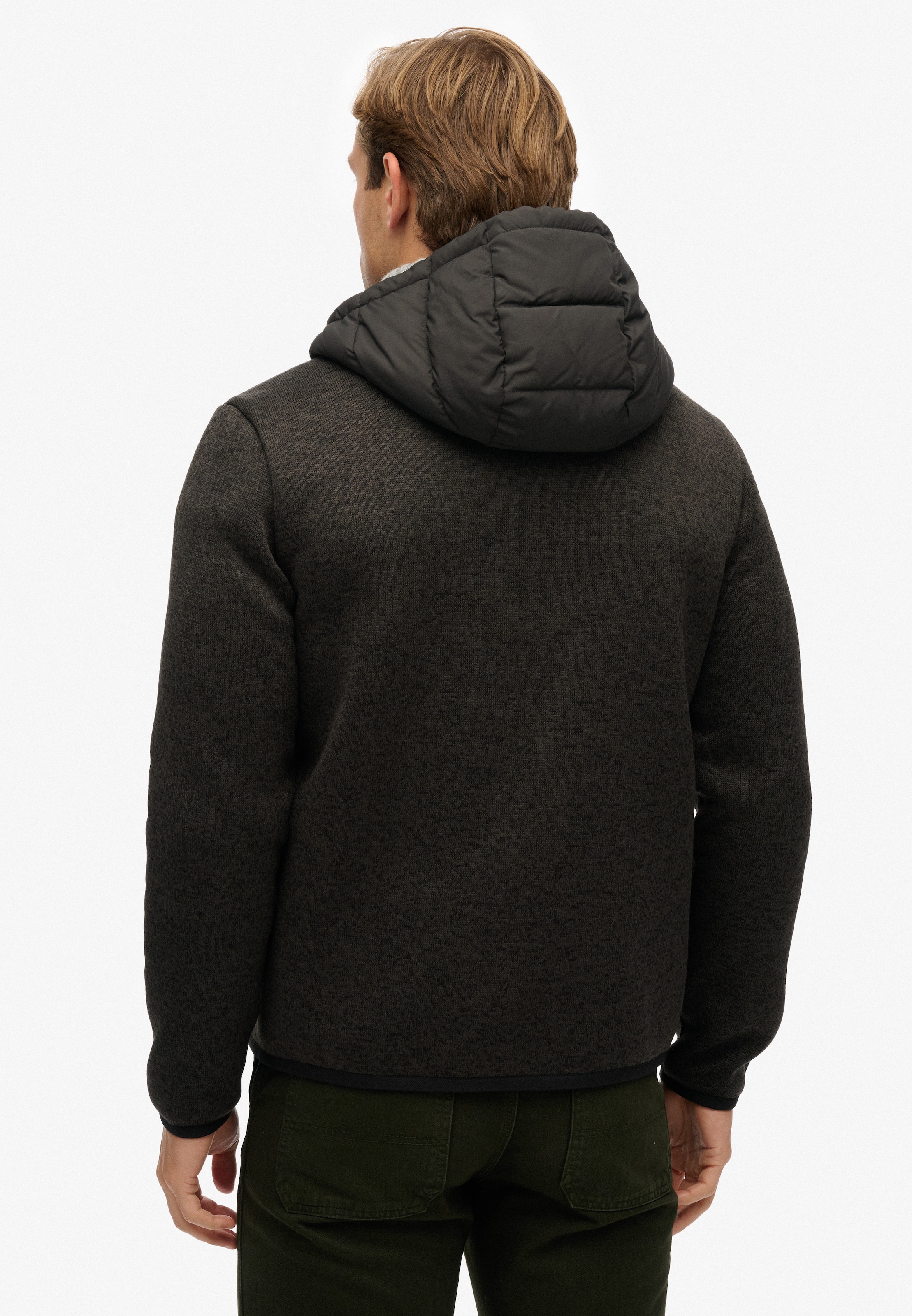 Superdry Steppjacke »HOODED STORM KNIT HYBRID JKT«, mit Kapuze