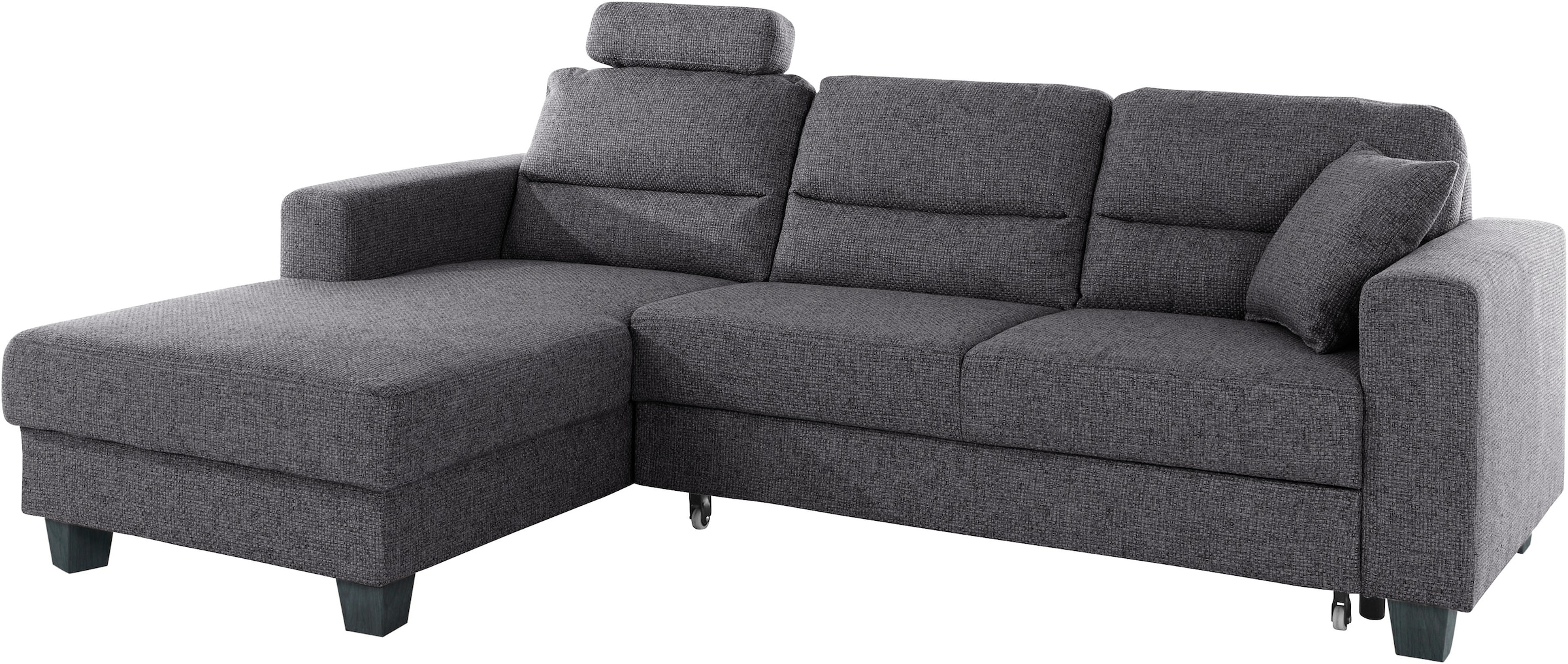 TRENDMANUFAKTUR Ecksofa »Chamber, zeitlos und modern, bequem mit hohem Sitzkomfort, L-Form«, inklusive einer Kopfstütze, wahlweise mit Schlaffunktion